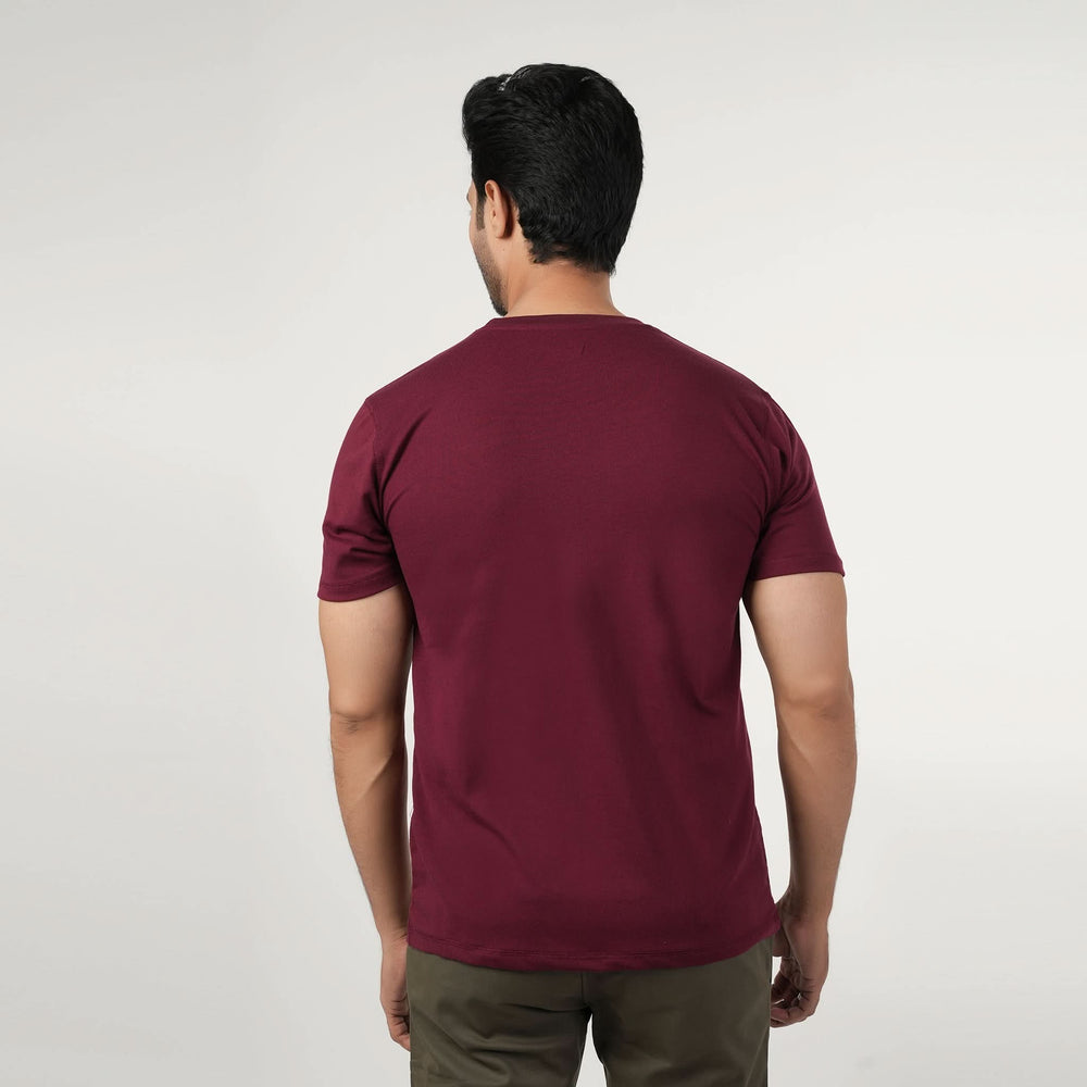 Valuable Men's Half Sleeves Round Neck T-Shirt - Maroon, Men's T-Shirts & Polos, Chase Value, Chase Value