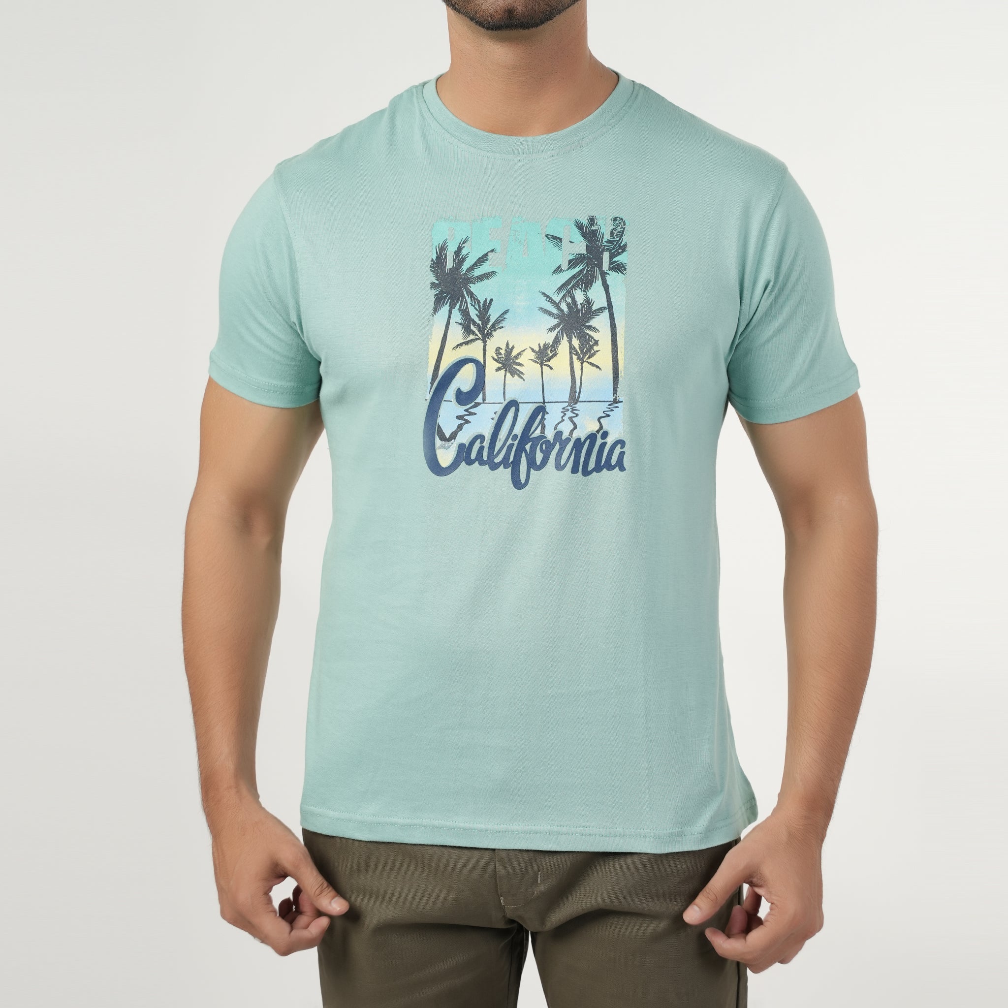 Eminent Men's Half Sleeves Round Neck T-Shirt - Cyan, Men's T-Shirts & Polos, Eminent, Chase Value