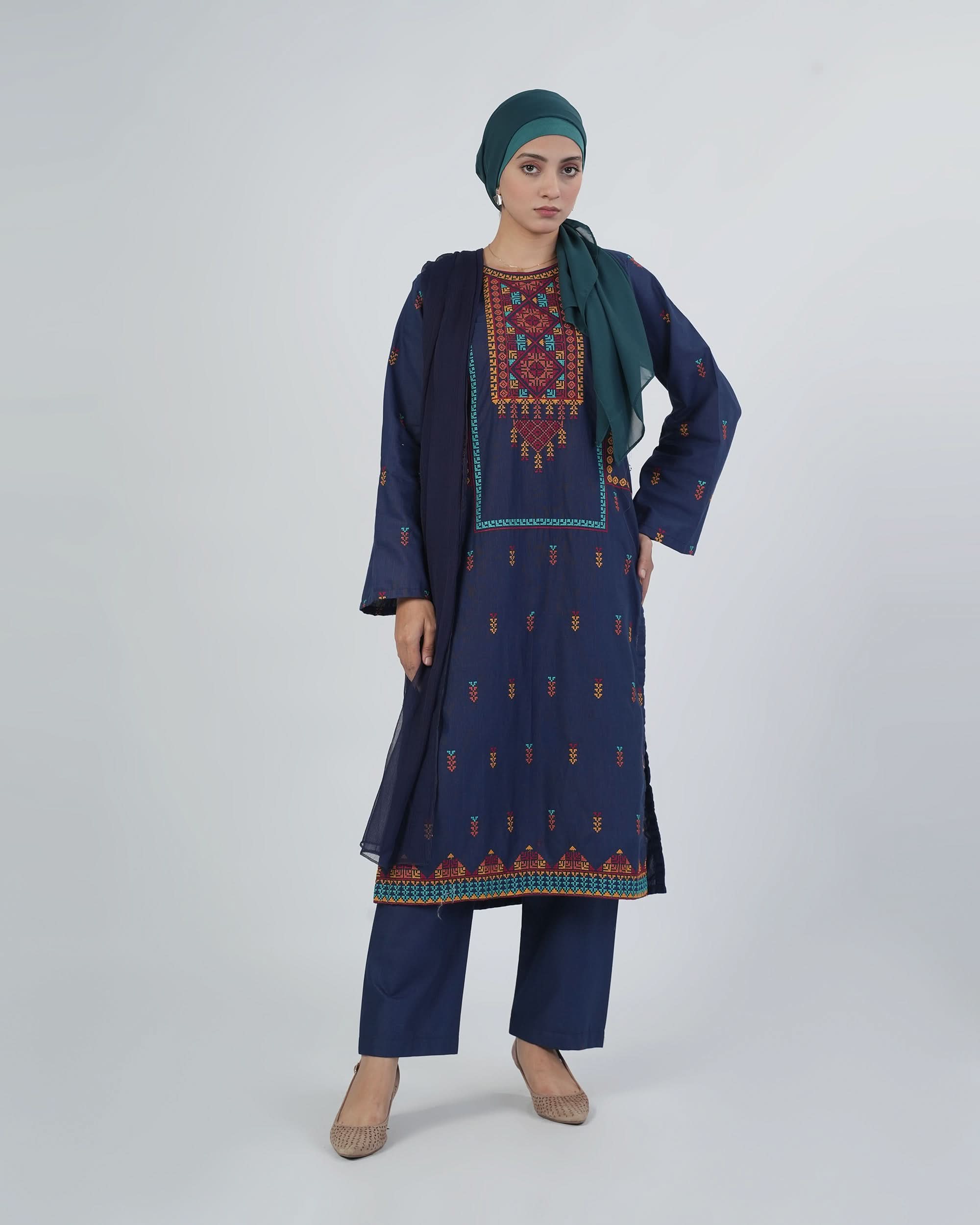 Women's Khaddar Embroidered 3Pcs Suit, Women Shalwar Suits, Chase Value, Chase Value