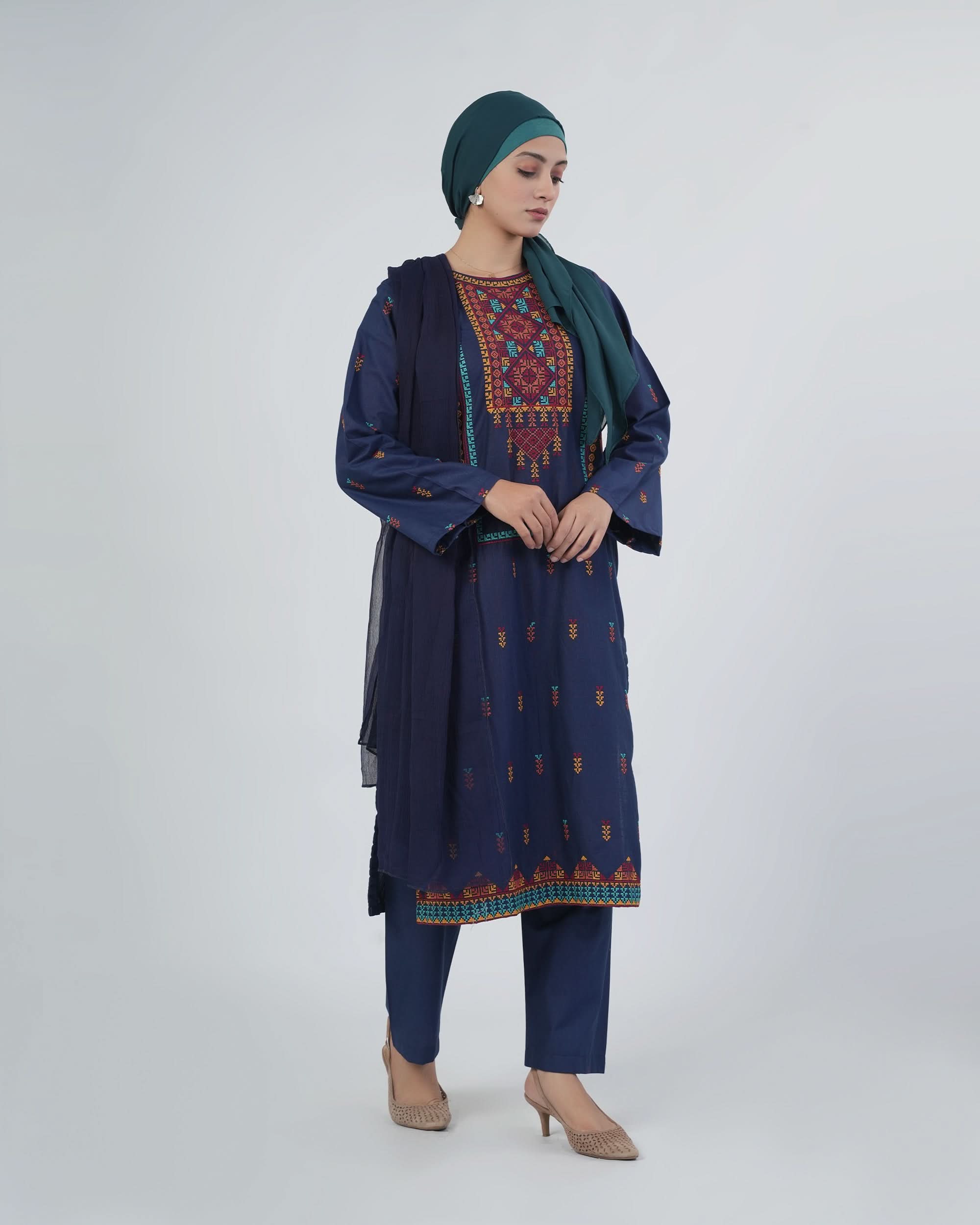 Women's Khaddar Embroidered 3Pcs Suit, Women Shalwar Suits, Chase Value, Chase Value