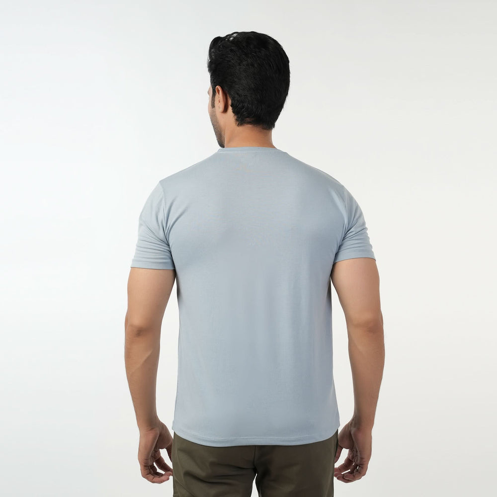 Valuable Men's Half Sleeves Round Neck T-Shirt - Light Blue, Men's T-Shirts & Polos, Chase Value, Chase Value
