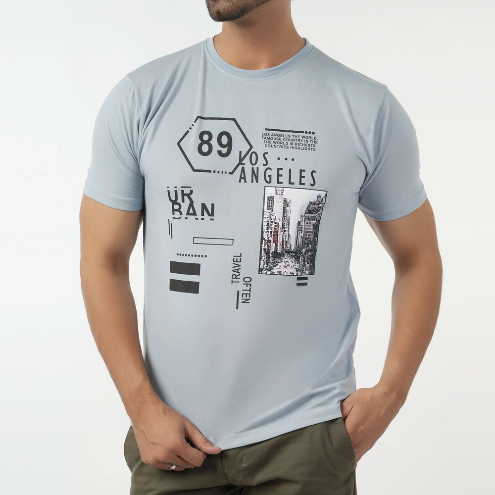 Valuable Men's Half Sleeves Round Neck T-Shirt - Light Blue, Men's T-Shirts & Polos, Chase Value, Chase Value