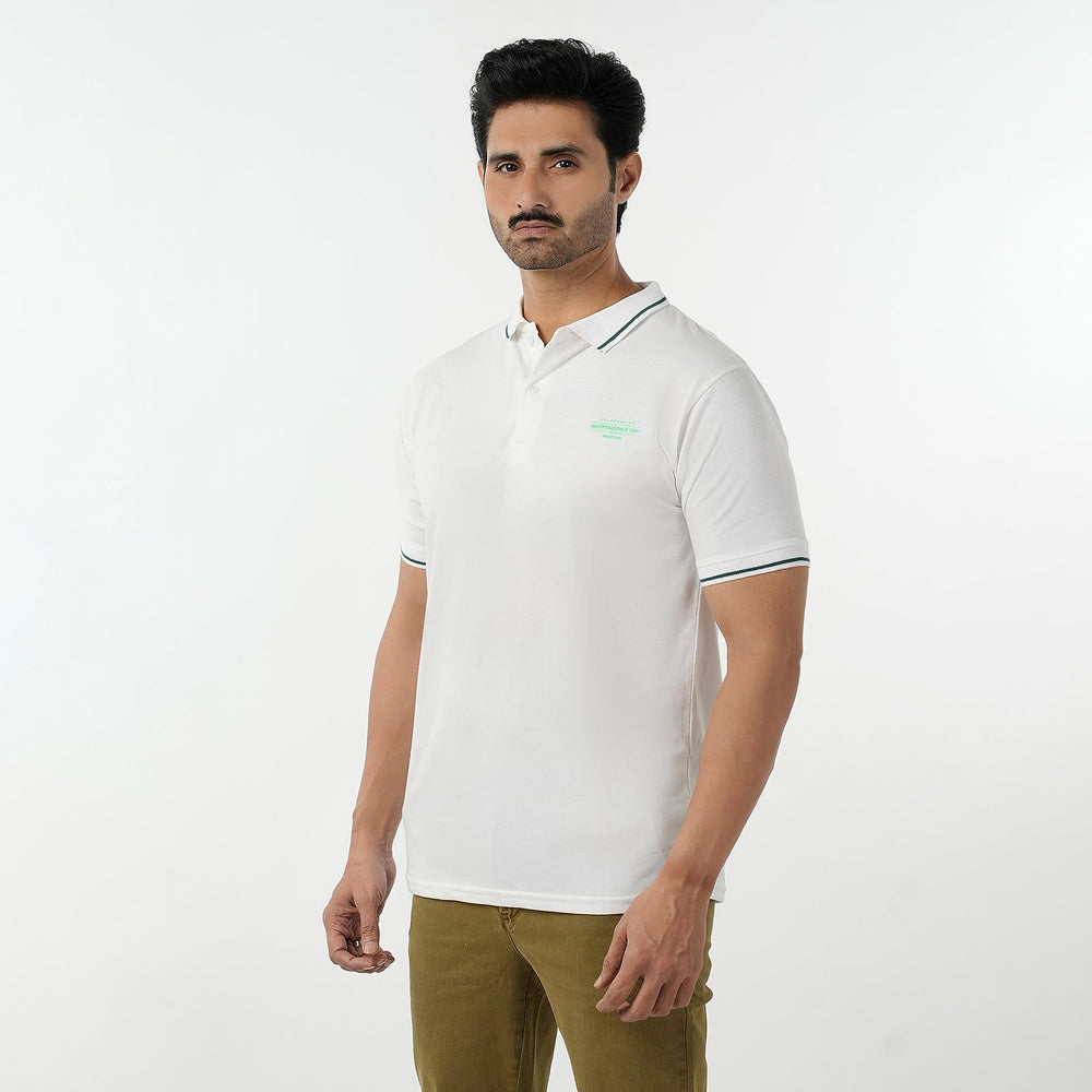Eminent Men's Azadi Half Sleeves Polo T-Shirt - White, Men's T-Shirts & Polos, Eminent, Chase Value
