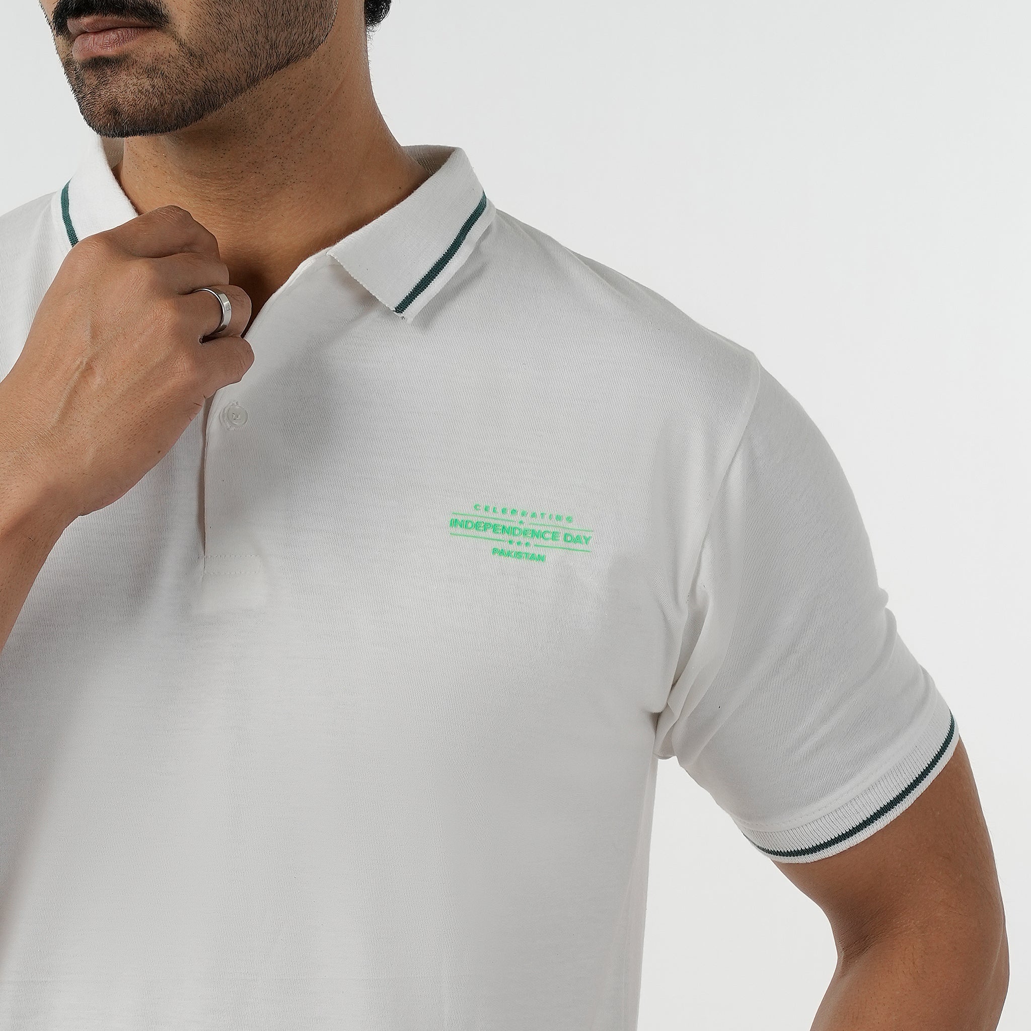 Eminent Men's Azadi Half Sleeves Polo T-Shirt - White, Men's T-Shirts & Polos, Eminent, Chase Value