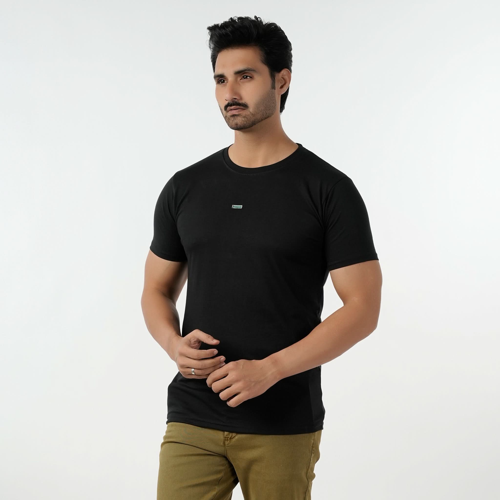 Eminent Men's Round Neck Half Sleeves Printed T-Shirt - Black, Men's T-Shirts & Polos, Eminent, Chase Value