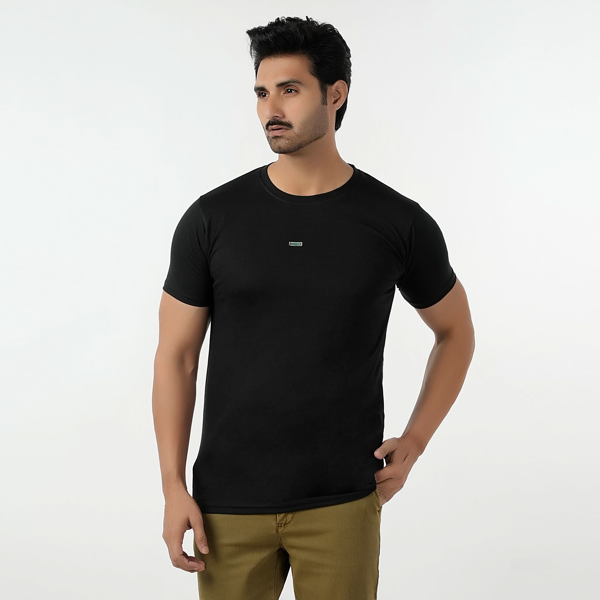 Eminent Men's Round Neck Half Sleeves Printed T-Shirt - Black, Men's T-Shirts & Polos, Eminent, Chase Value