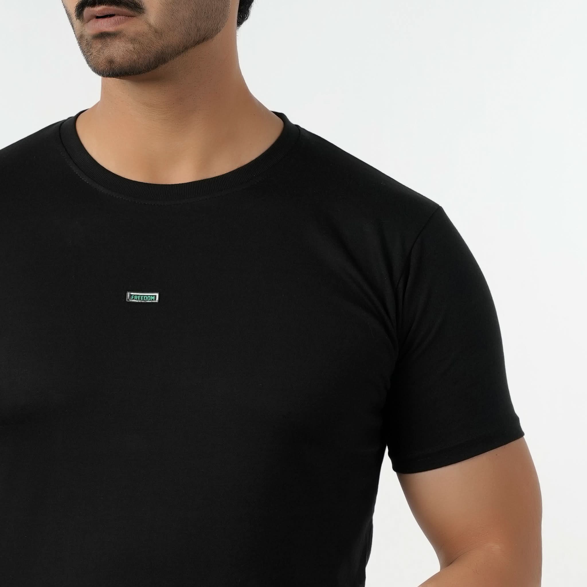 Eminent Men's Round Neck Half Sleeves Printed T-Shirt - Black, Men's T-Shirts & Polos, Eminent, Chase Value