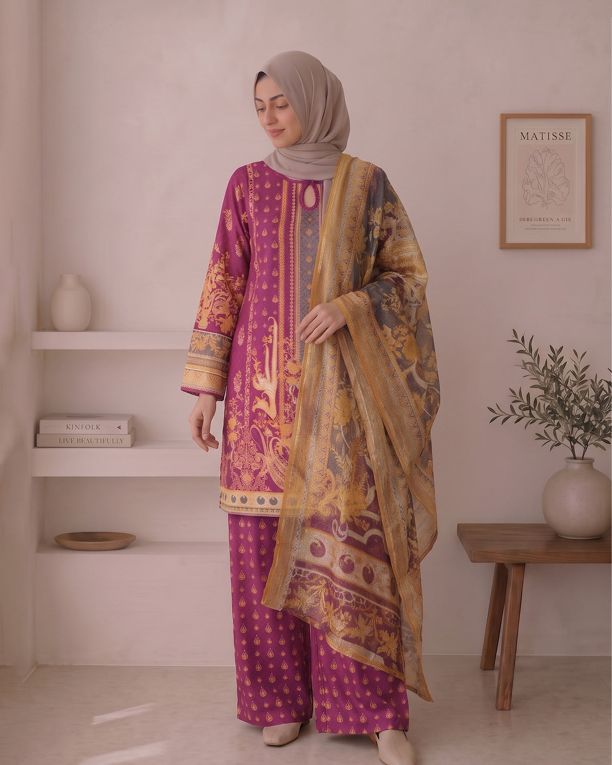 Valuables Women's Printed 3Pc Suit