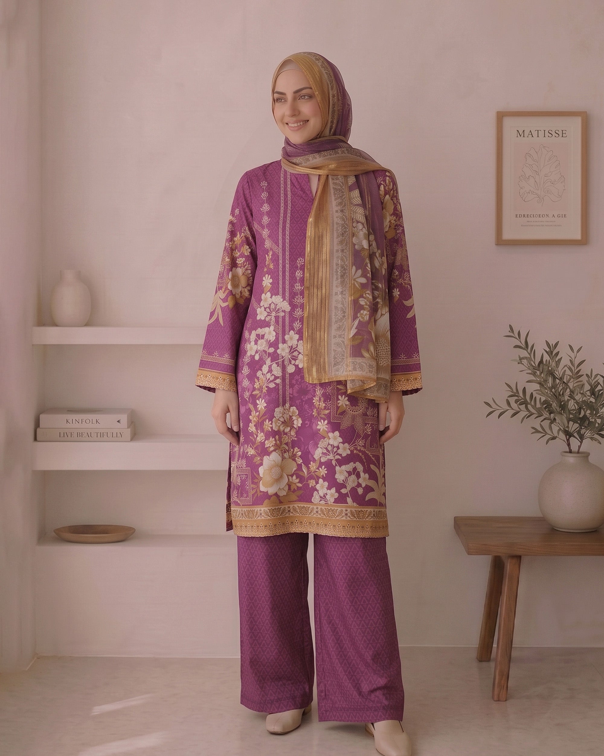 Valuables Women's Printed 3Pc Suit
