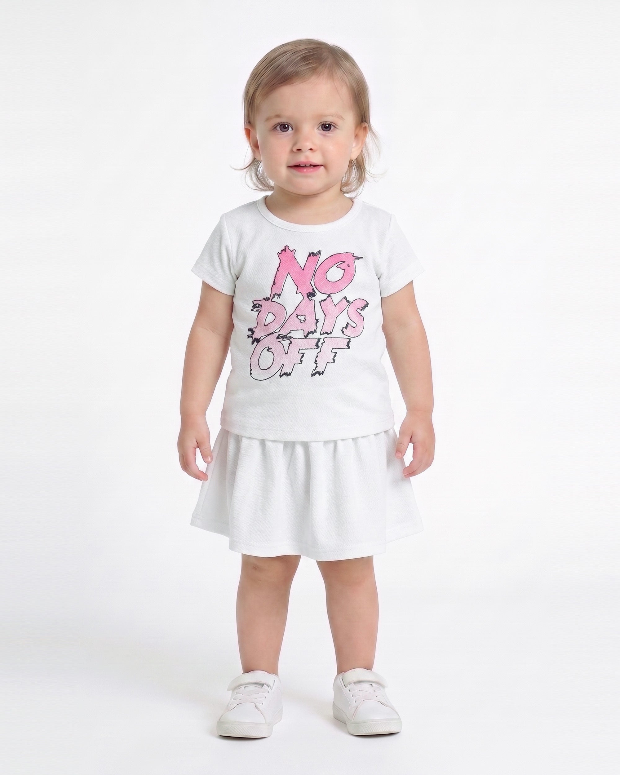Valuables Girls Half Sleeve Skirt Suit