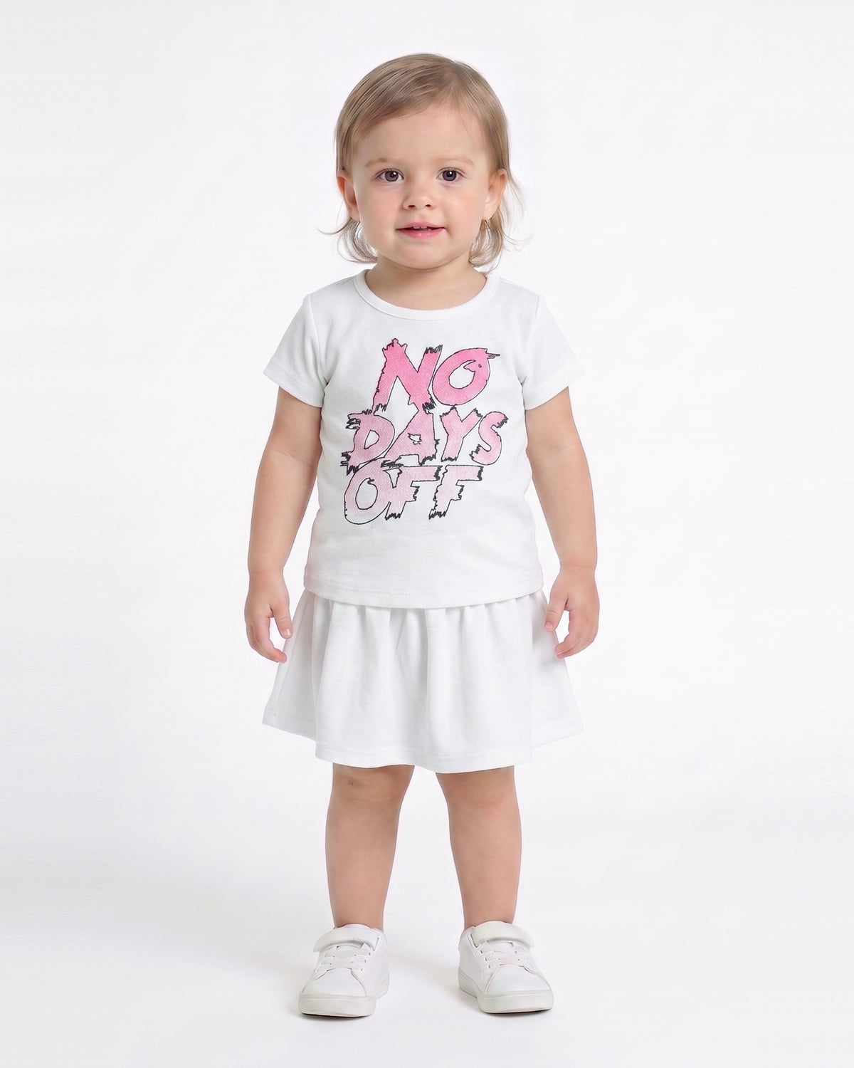 Valuables Girls Half Sleeve Skirt Suit
