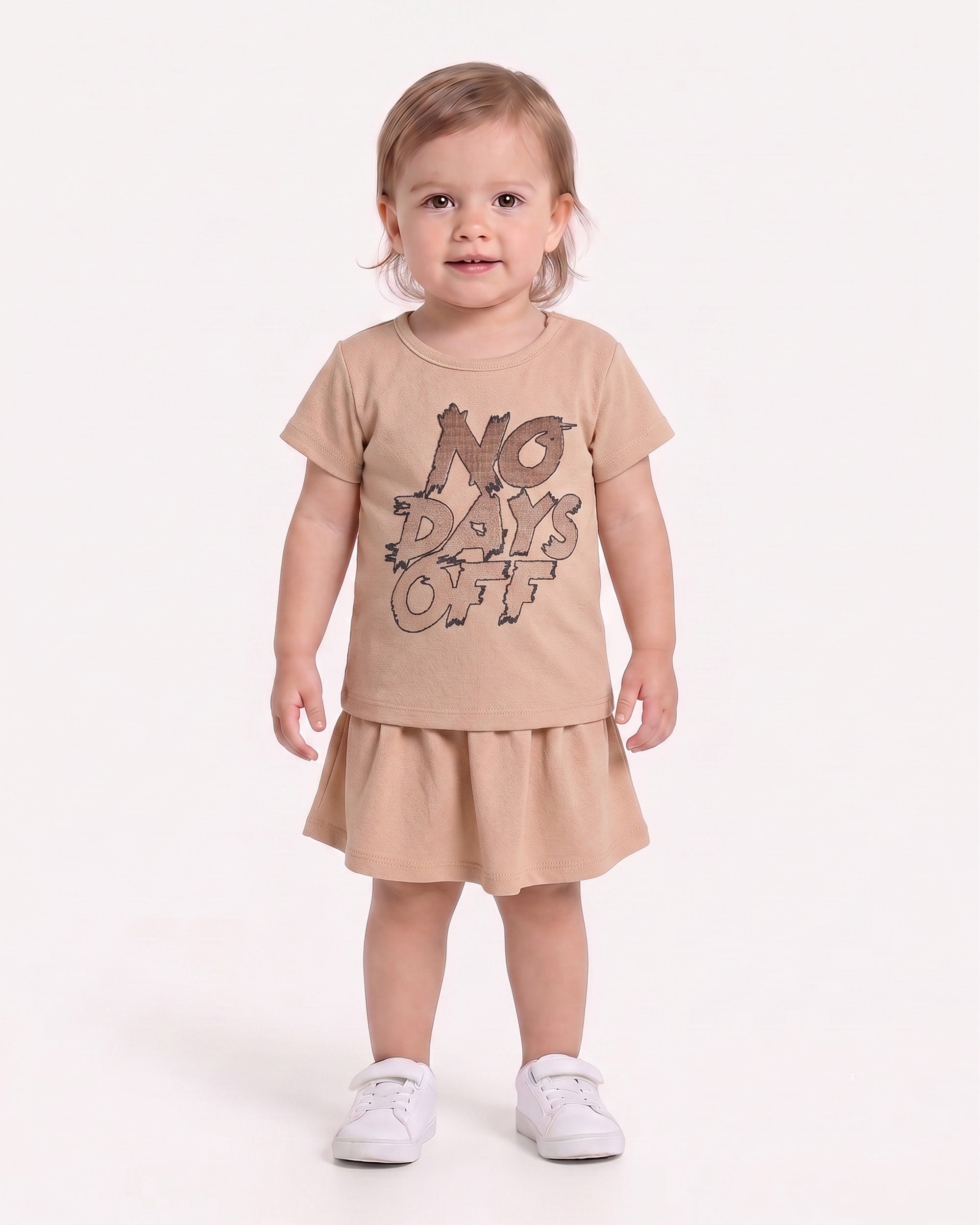 Valuables Girls Half Sleeve Skirt Suit