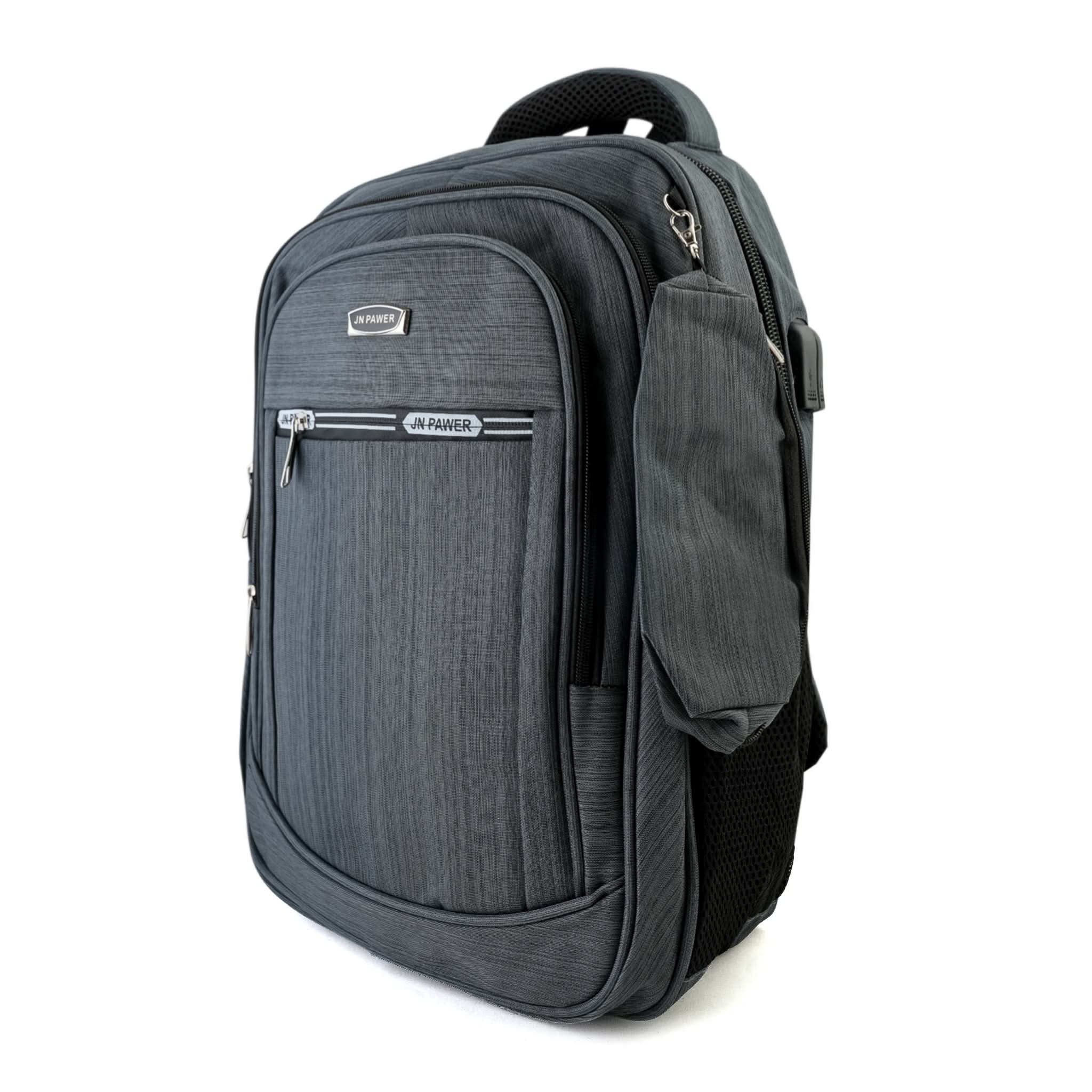 JN Power Backpack – Durable, Multi-Compartment Bag for Daily Use - Grey, School Bags, Chase Value, Chase Value