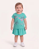 Valuables Girls Half Sleeve Skirt Suit