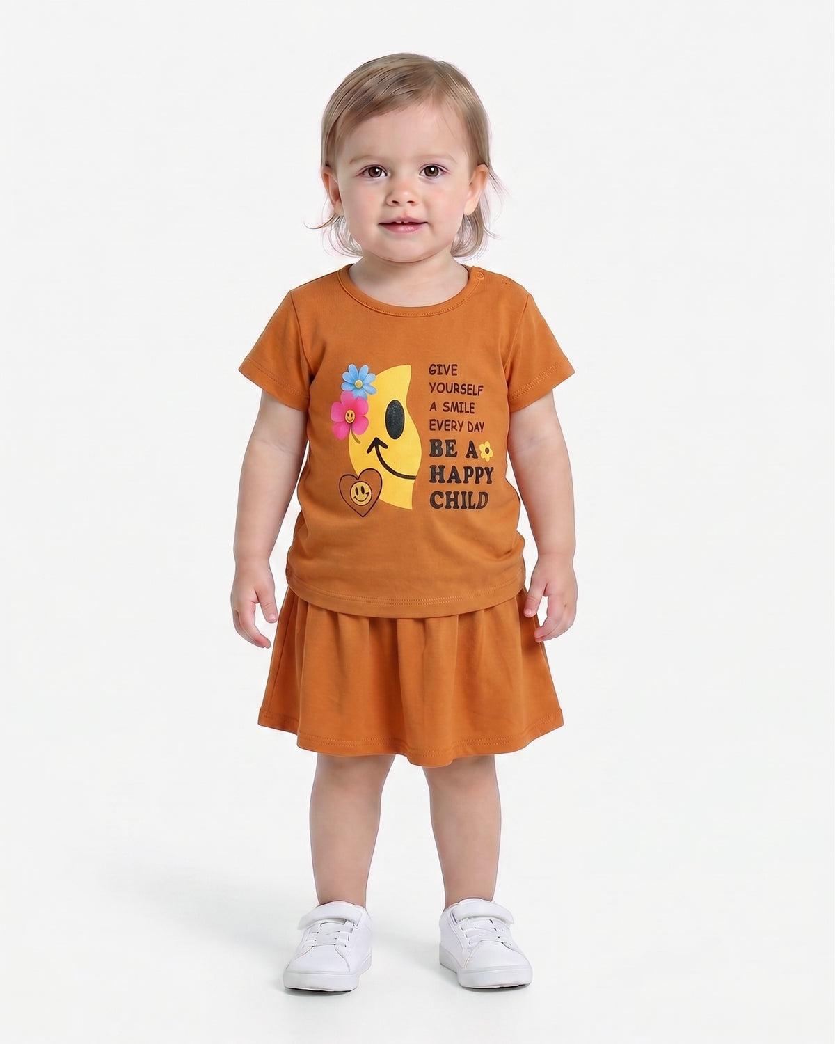 Valuables Girls Half Sleeve Skirt Suit