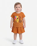 Valuables Girls Half Sleeve Skirt Suit