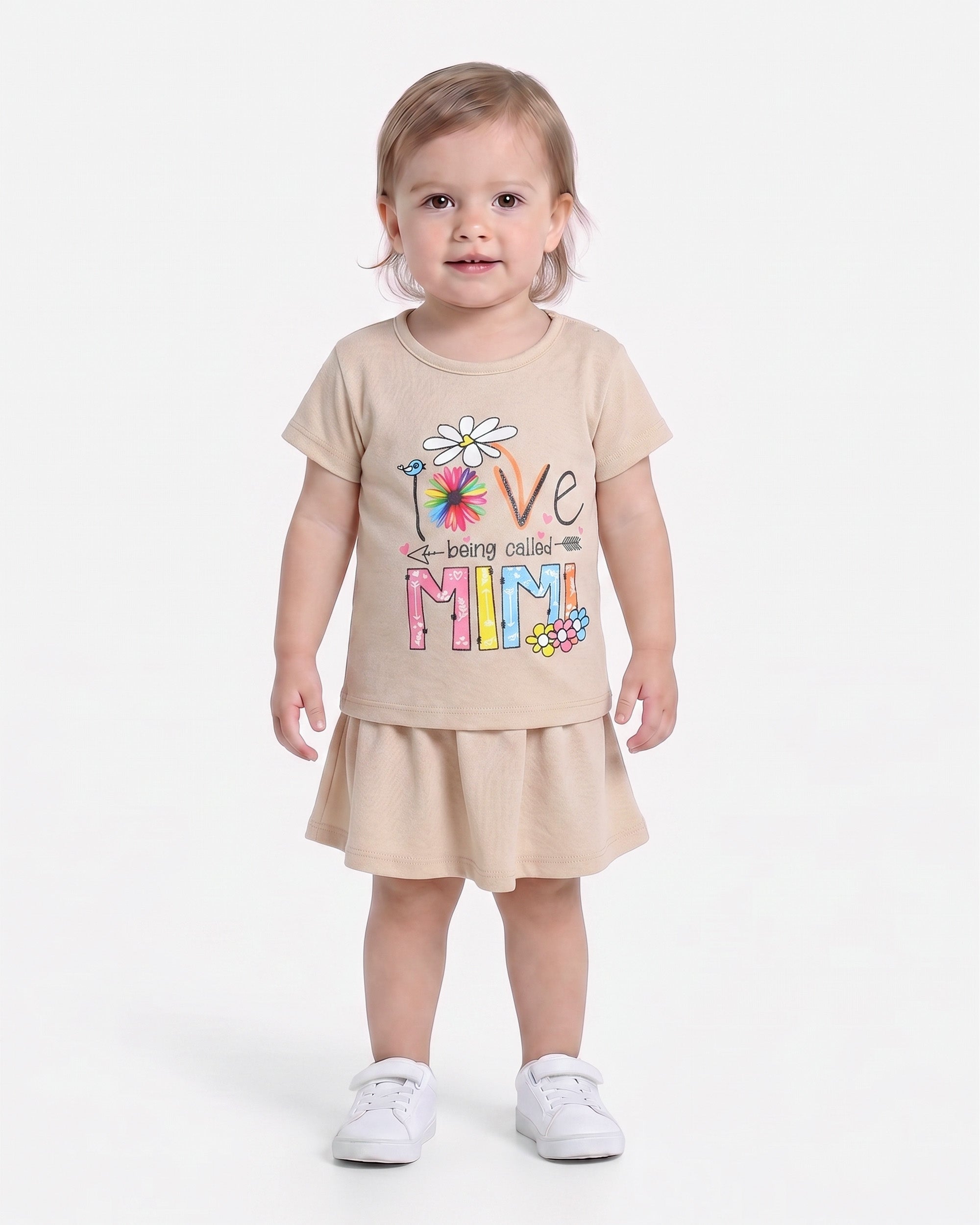 Valuables Girls Half Sleeve Skirt Suit