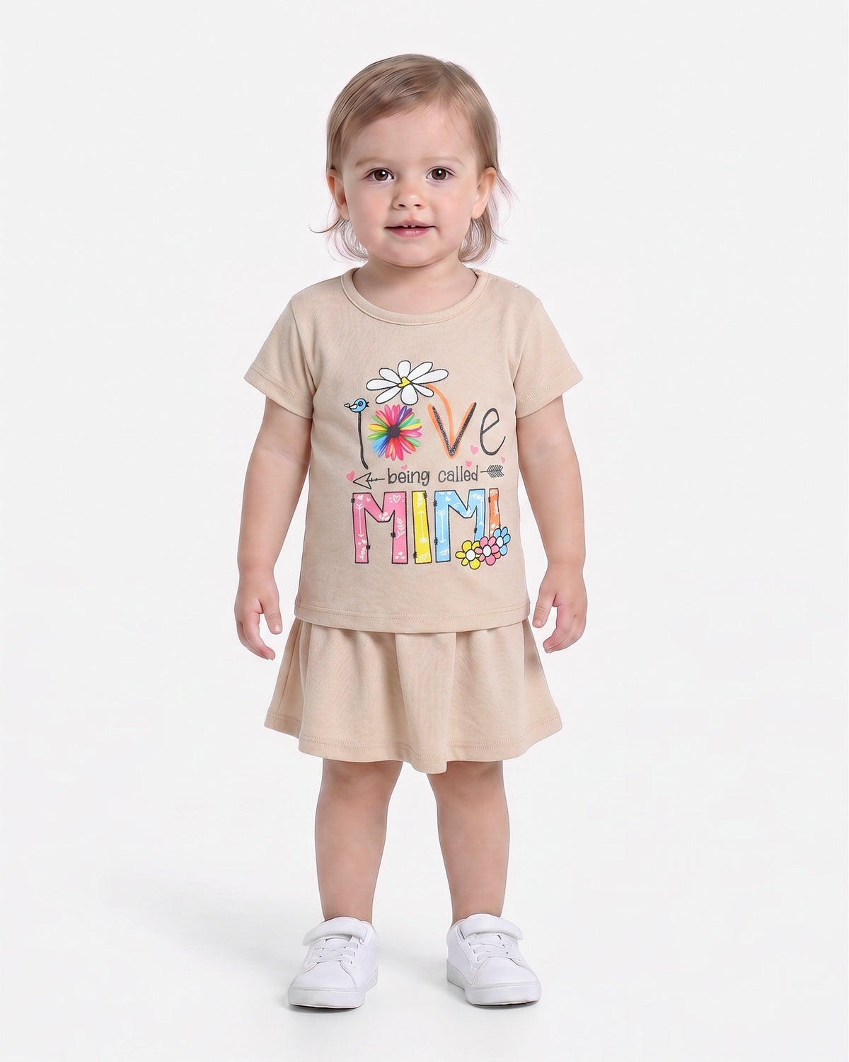 Valuables Girls Half Sleeve Skirt Suit
