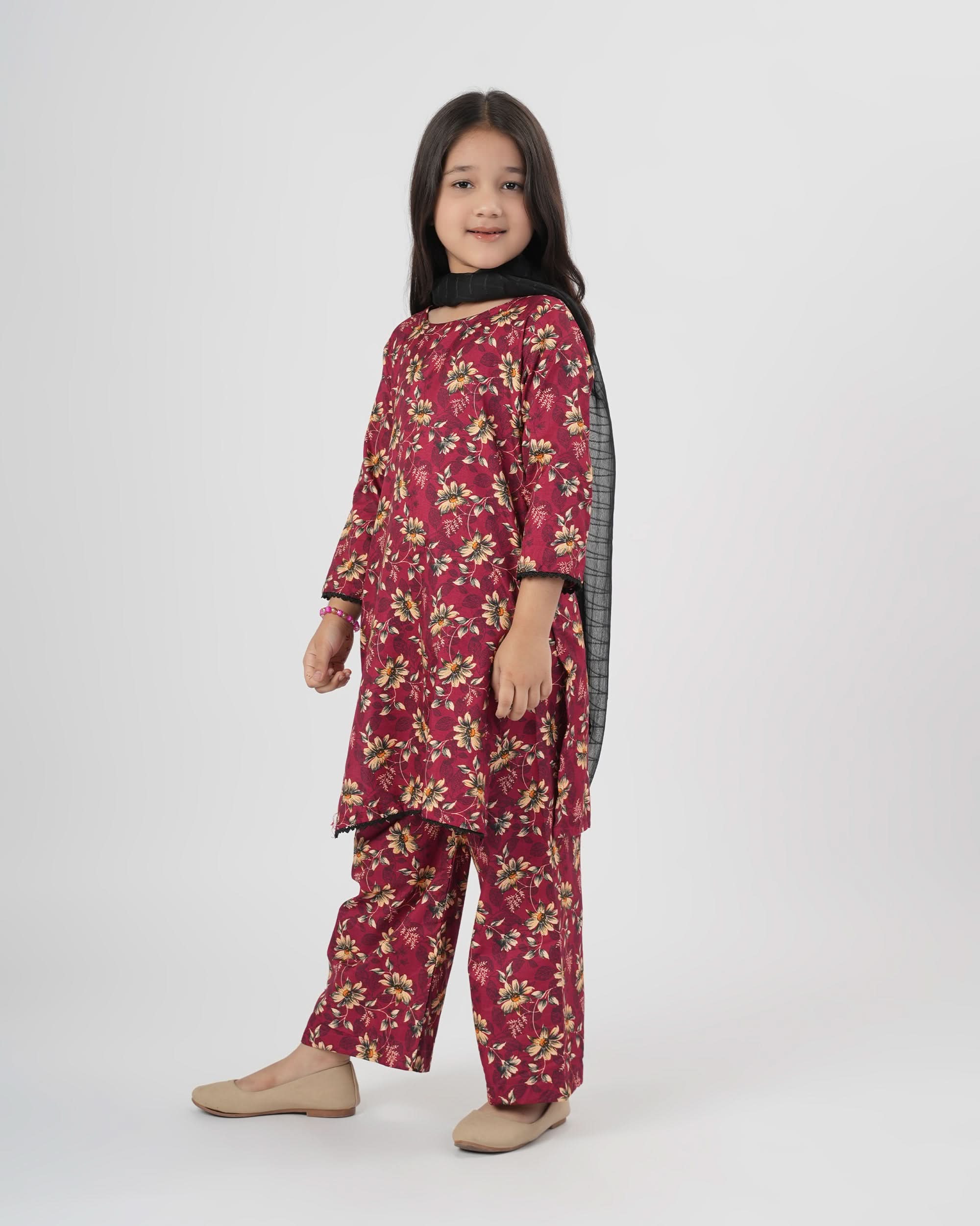 Valuables Girl’s 3PCS Suit, Girls Shalwar Kameez, Chase Value, Chase Value