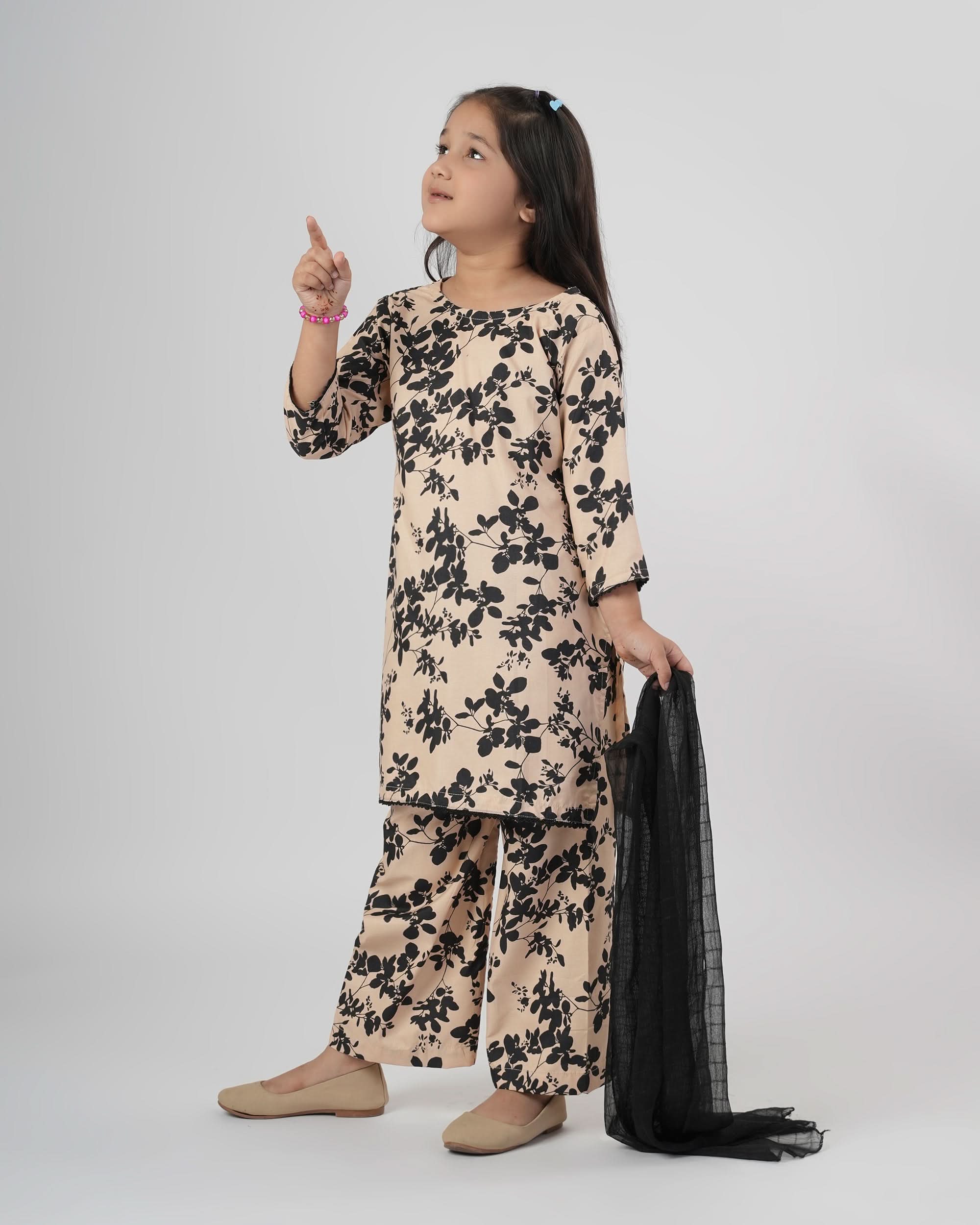 Valuables Girl’s 3PCS Suit, Girls Shalwar Kameez, Chase Value, Chase Value
