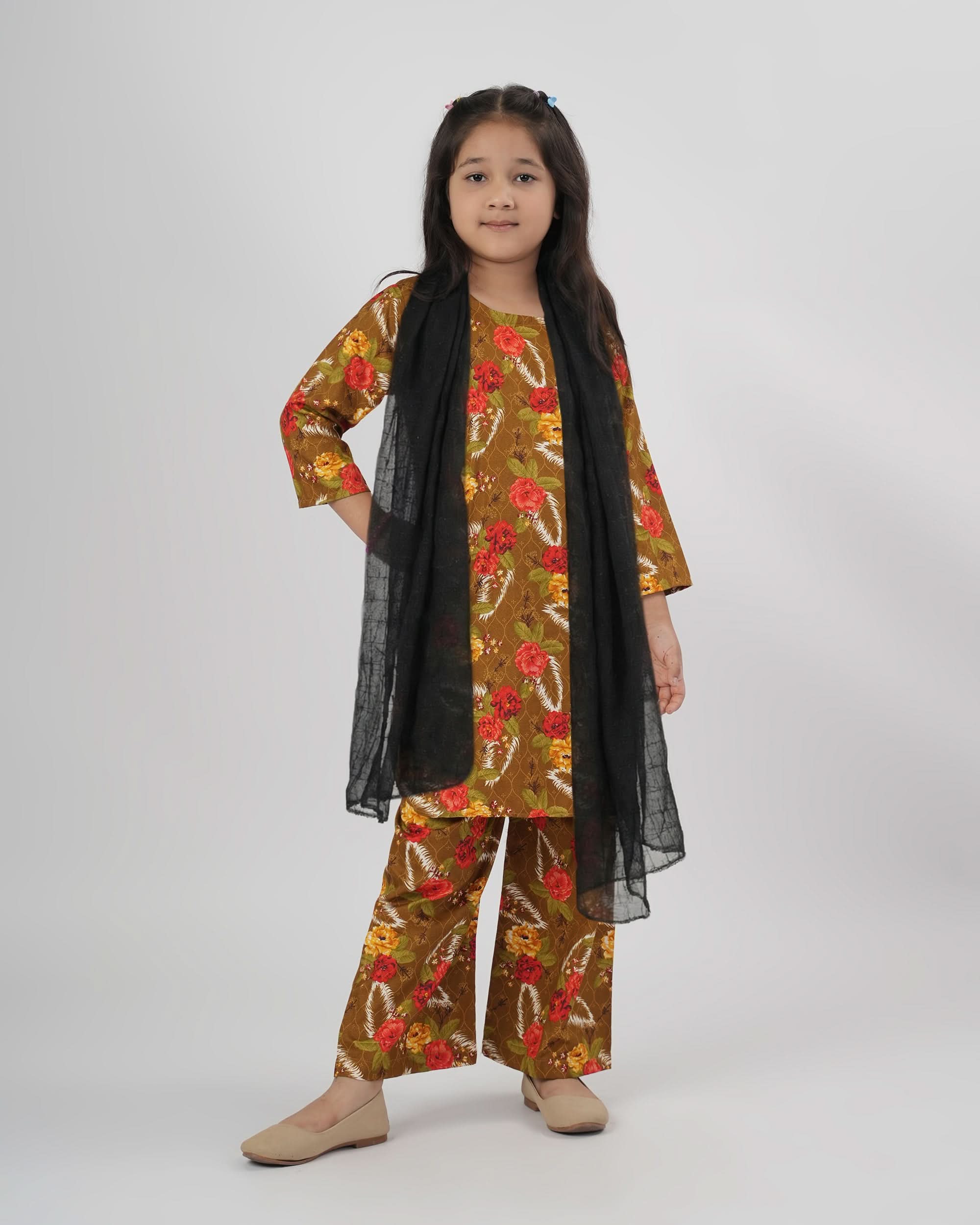 Valuables Girl’s 3PCS Suit, Girls Shalwar Kameez, Chase Value, Chase Value