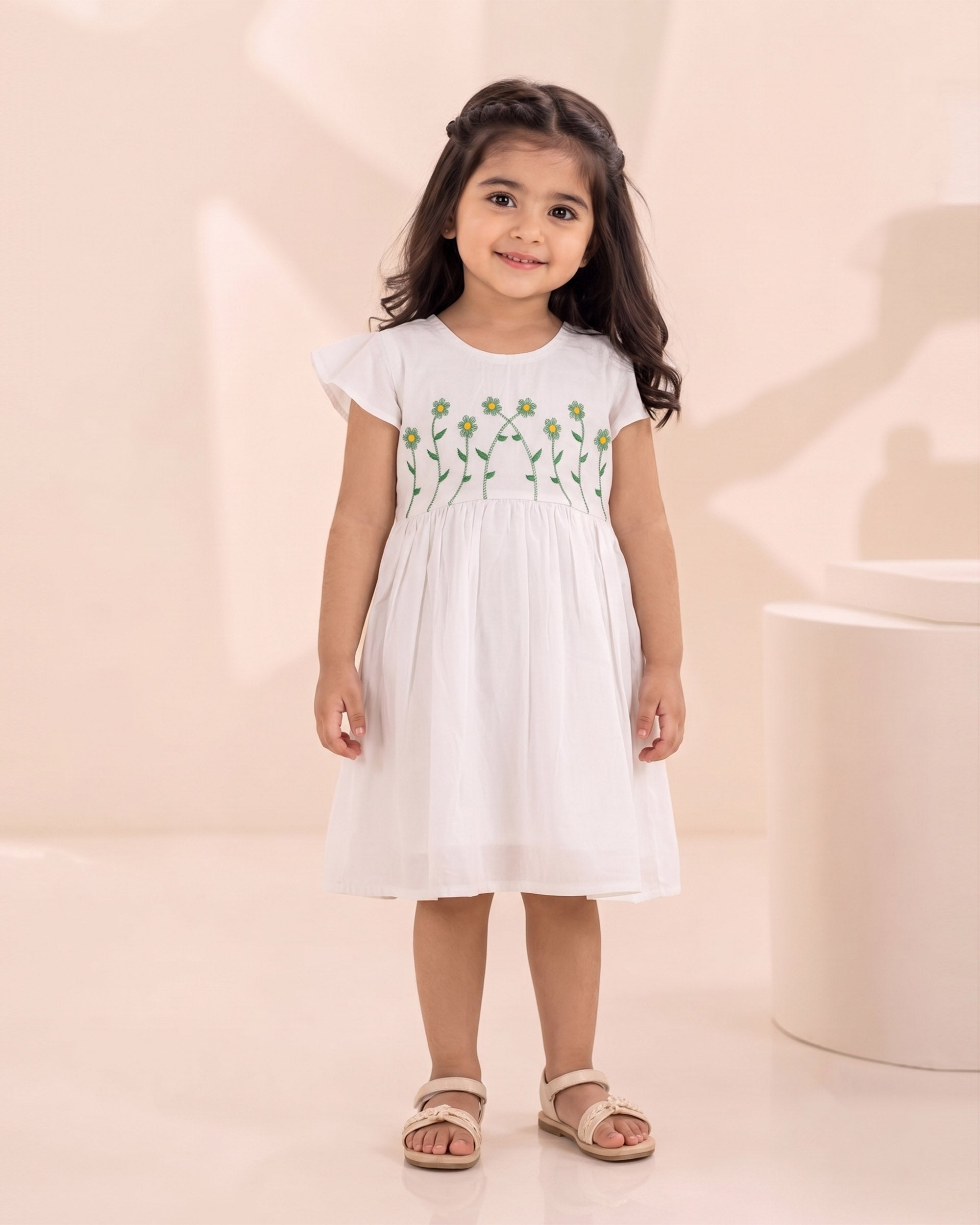 Valuables Independence Girls Embroidered Frock