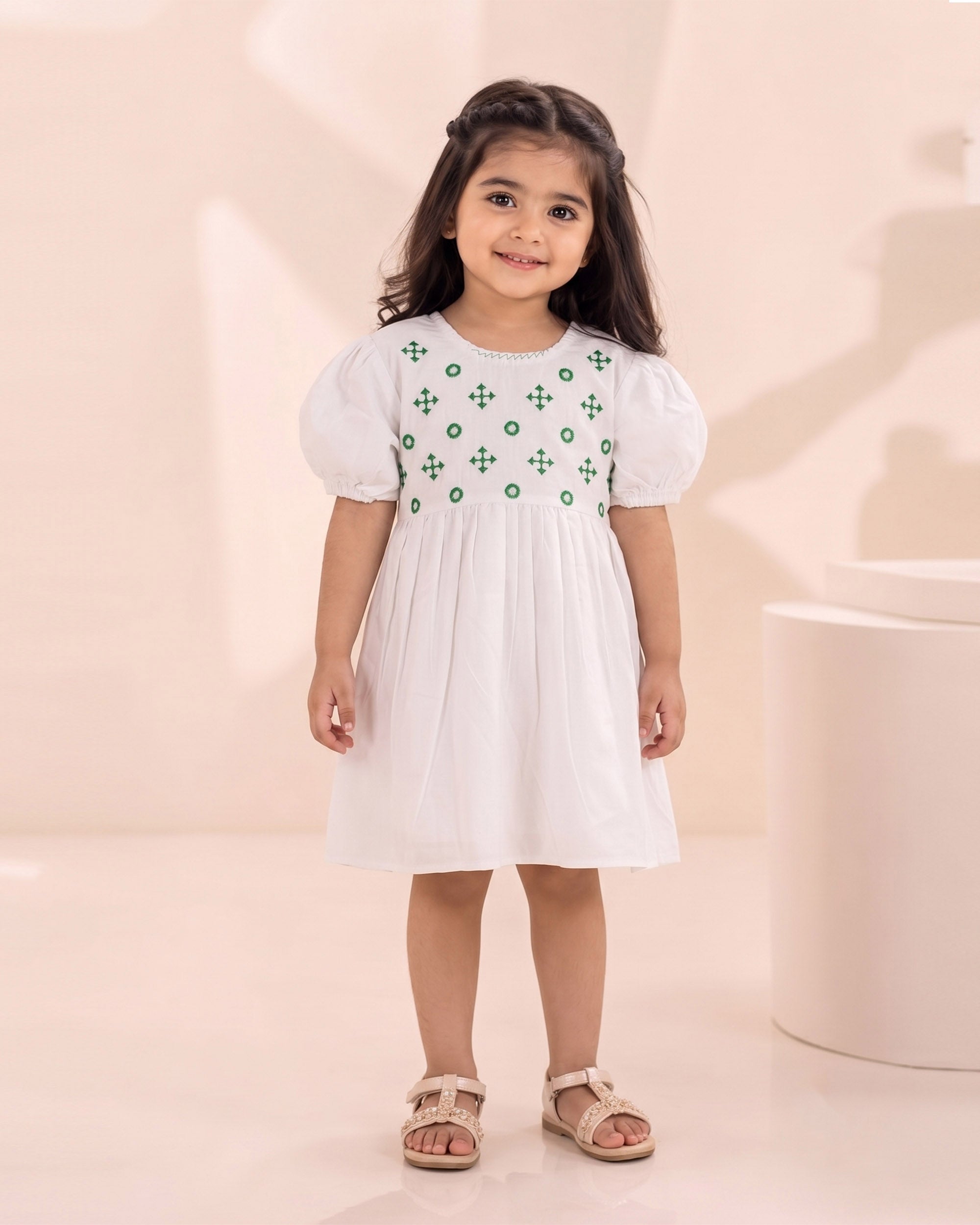 Valuables Independence Girls Embroidered Frock
