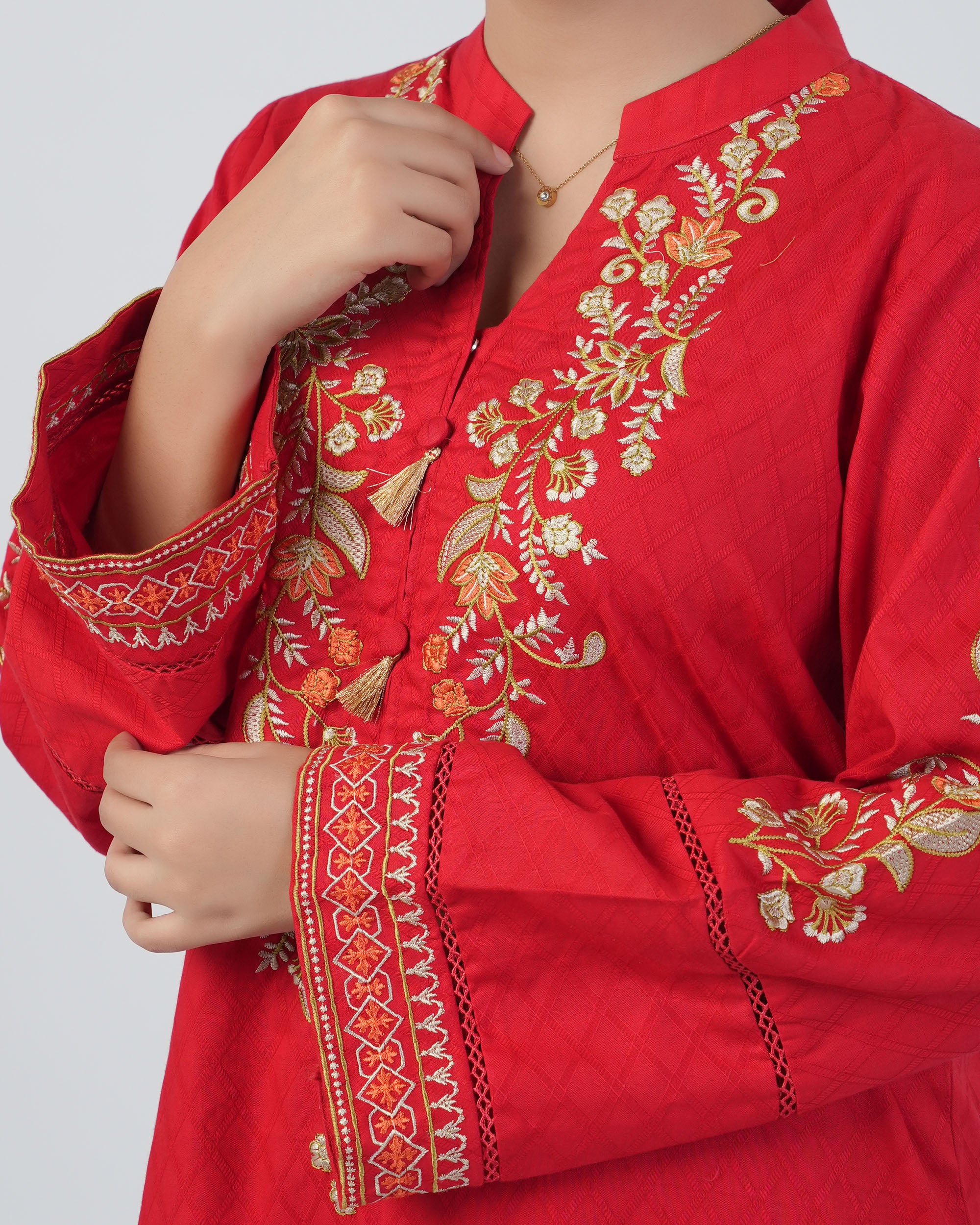 Eminent Women's Embroidered 02 Pcs Shalwar Suits - Red