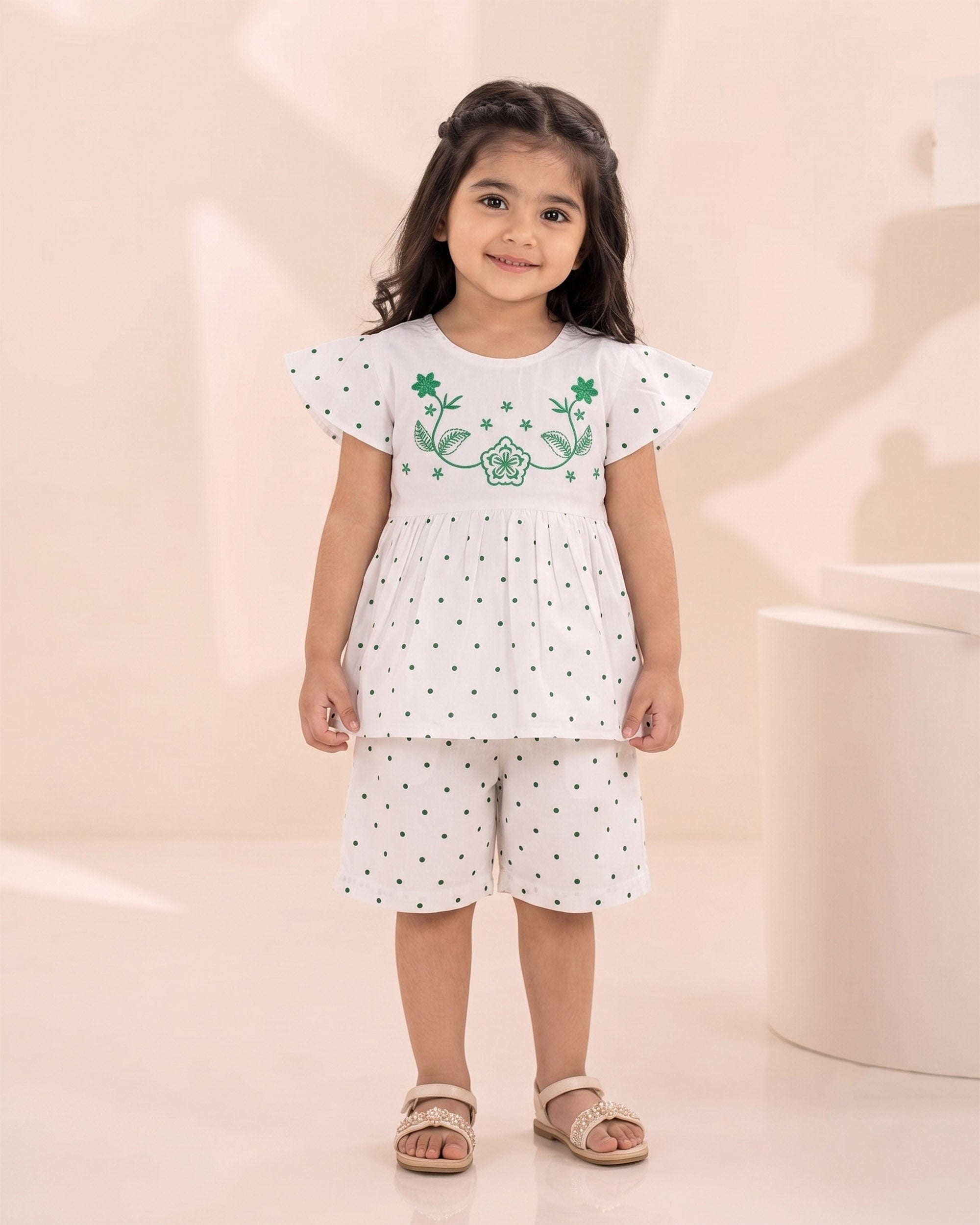 Valuables Independence Girls Embroidered Suit