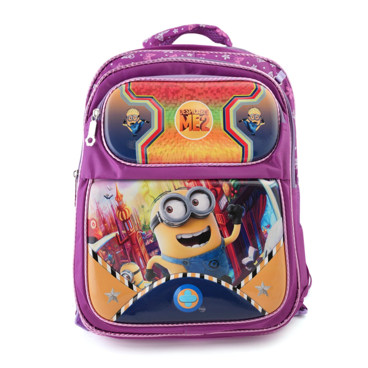 Kids Character Backpack – 18" School Bag with Cartoon Print - Purple, School Bags, Chase Value, Chase Value