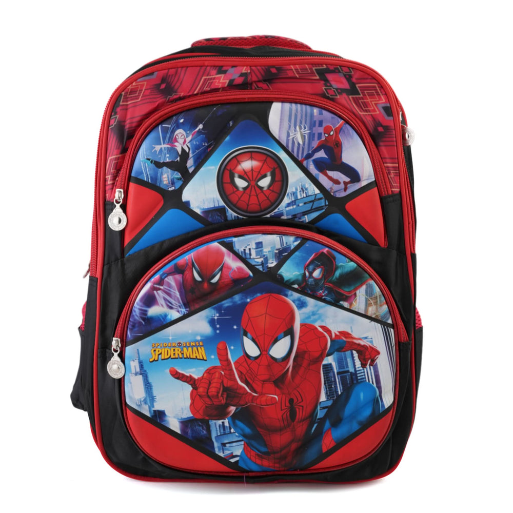 Kids Character Backpack – 20" Large Cartoon Bag for School - Black & Red, School Bags, Chase Value, Chase Value