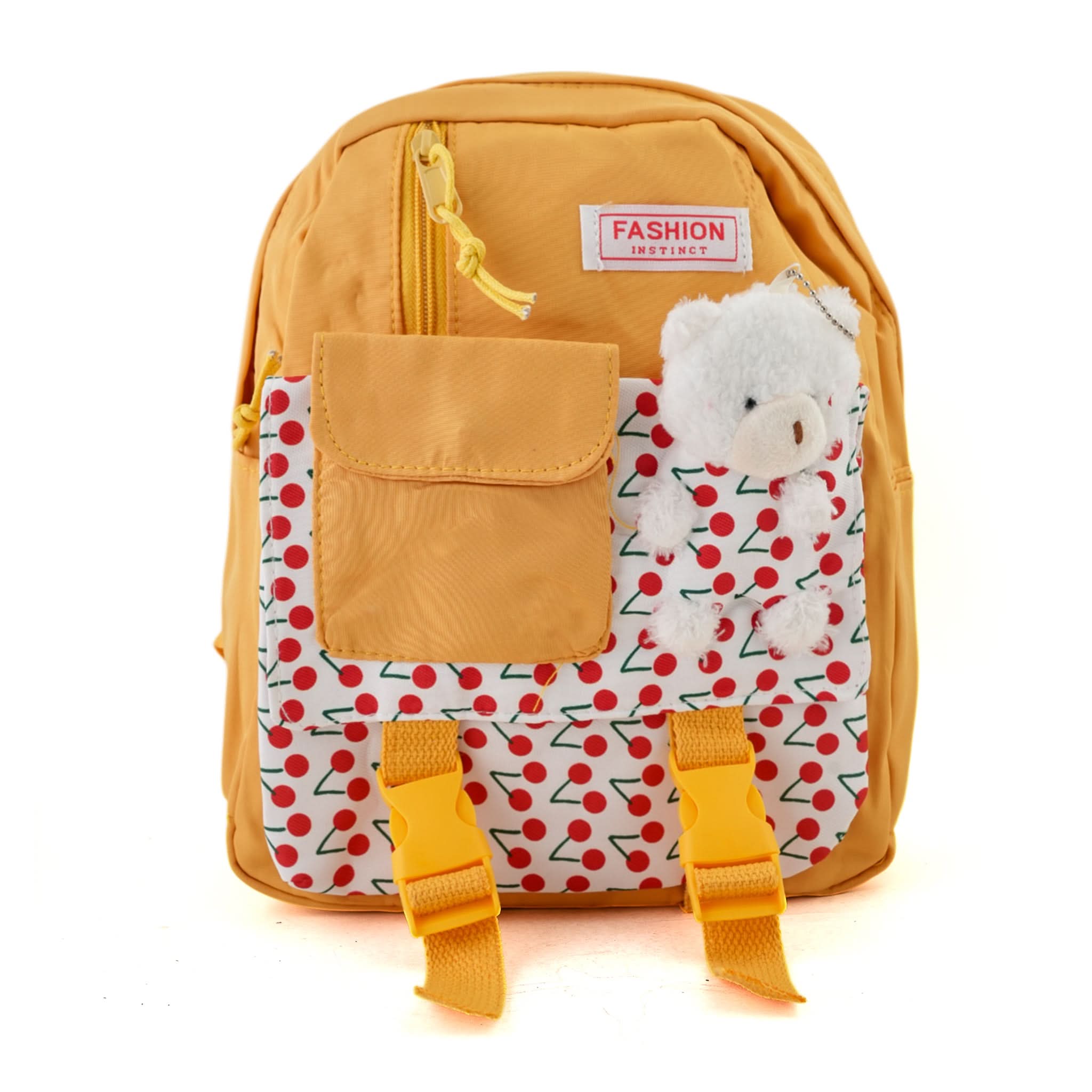 Kids Backpack with Teddy – 10" Inch Plush Bag for Toddlers - Mustard, School Bags, Chase Value, Chase Value