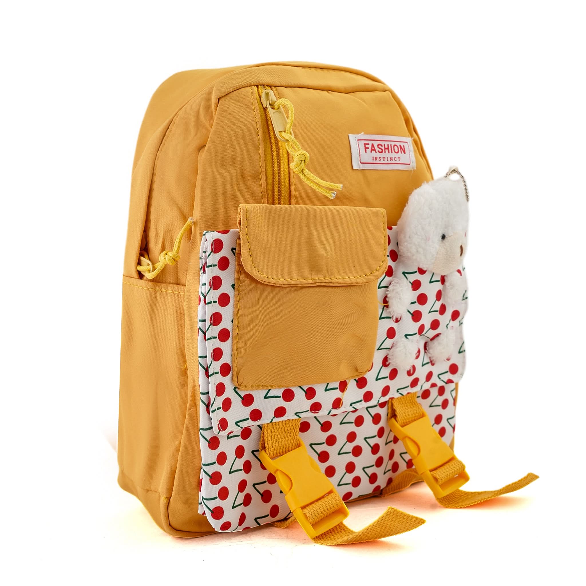 Kids Backpack with Teddy – 10" Inch Plush Bag for Toddlers - Mustard, School Bags, Chase Value, Chase Value