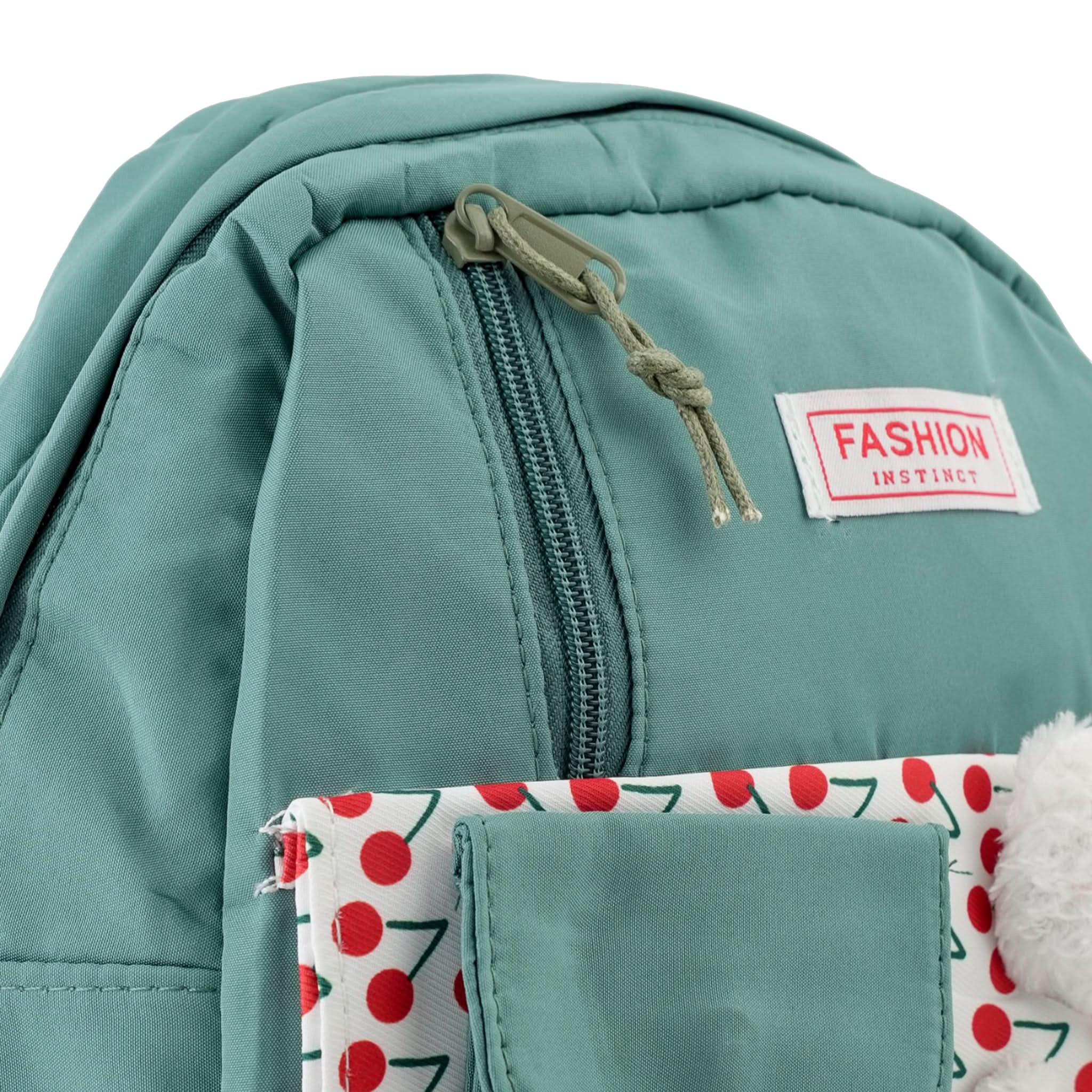 Kids Backpack with Teddy – 10" Inch Plush Bag for Toddlers - Steel Green, School Bags, Chase Value, Chase Value
