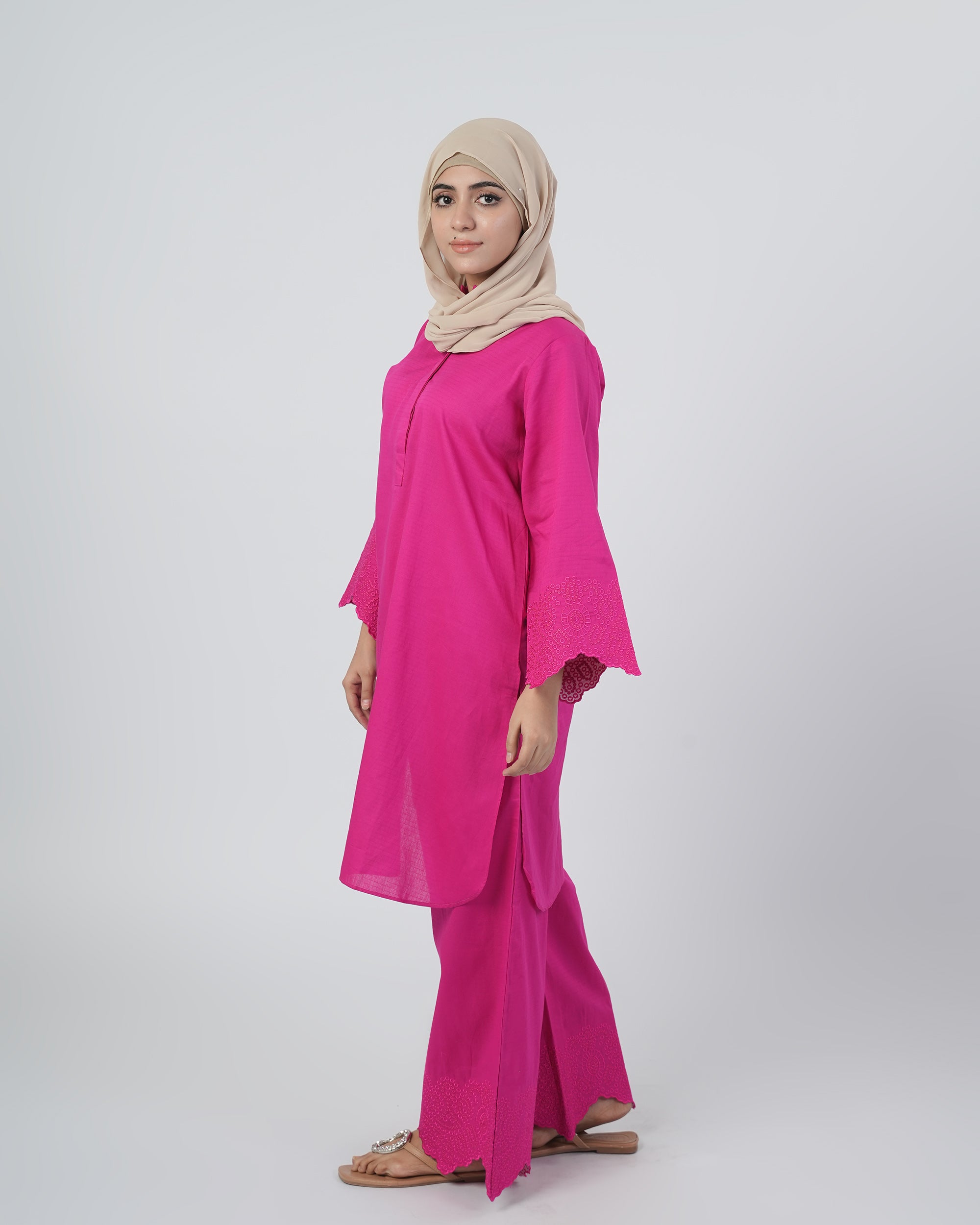 Eminent Women's Embroidered 02 Pcs Suit - Pink