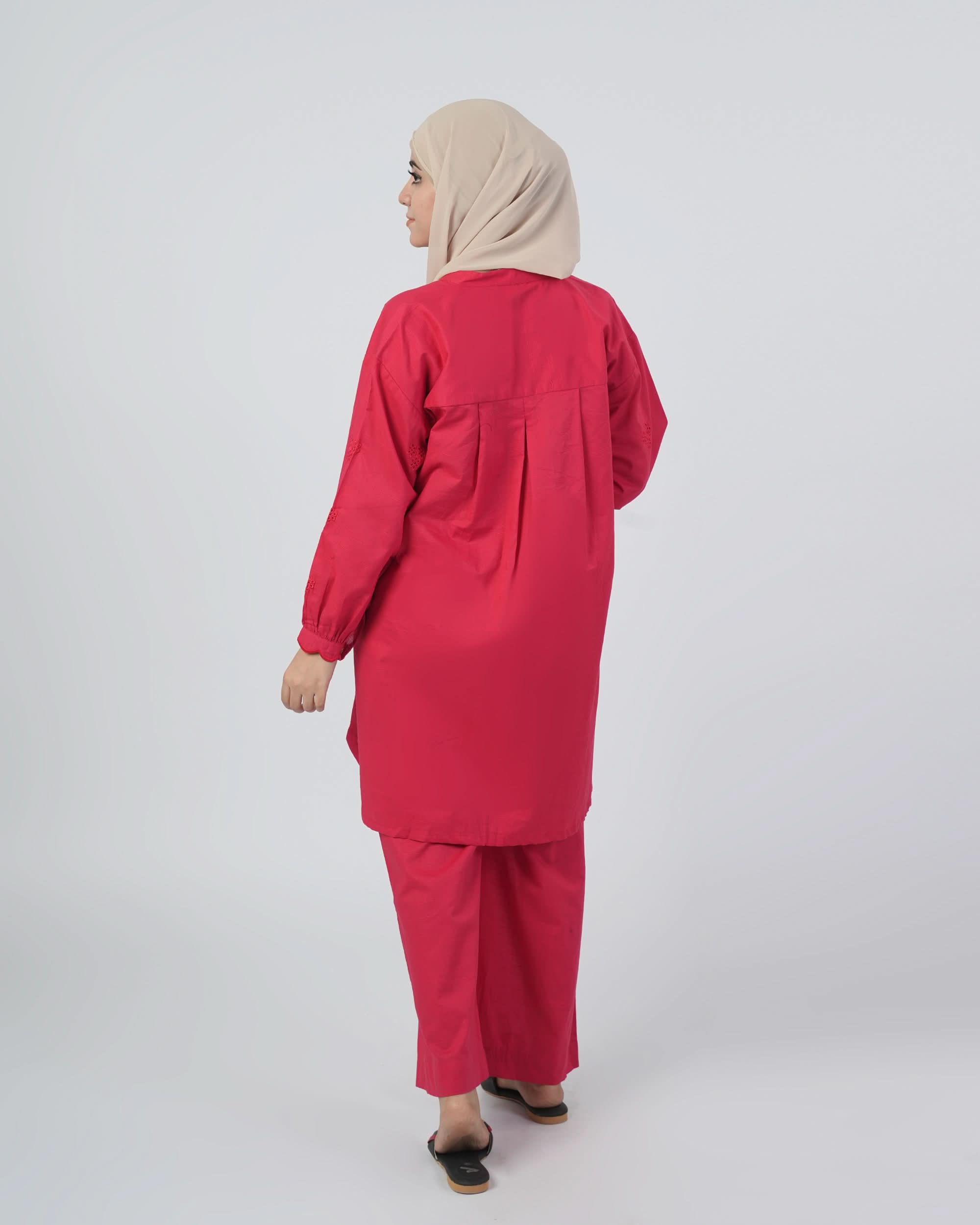 Women’s Stitched 2-Piece Cotton Co-Ord Set – Pink, Women Shalwar Suits, Eminent, Chase Value