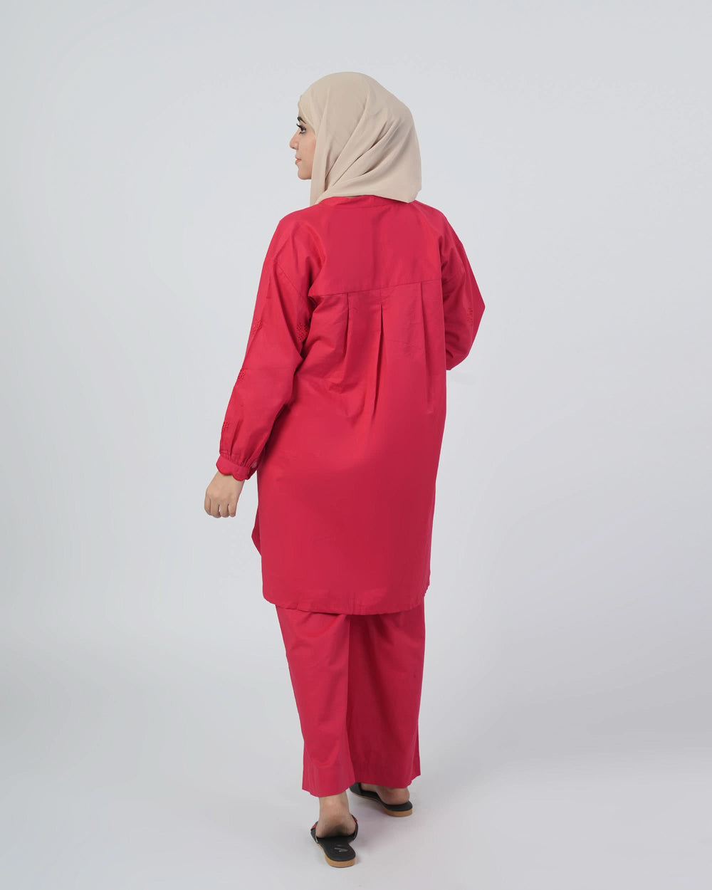 Women’s Stitched 2-Piece Cotton Co-Ord Set – Pink, Women Shalwar Suits, Eminent, Chase Value
