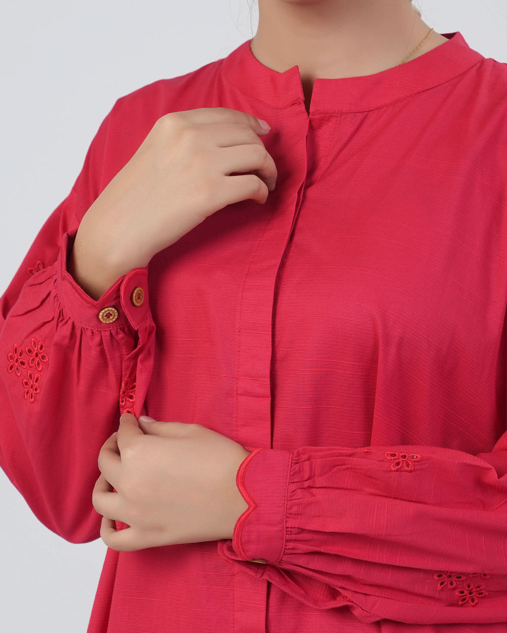 Women’s Stitched 2-Piece Cotton Co-Ord Set – Pink, Women Shalwar Suits, Eminent, Chase Value