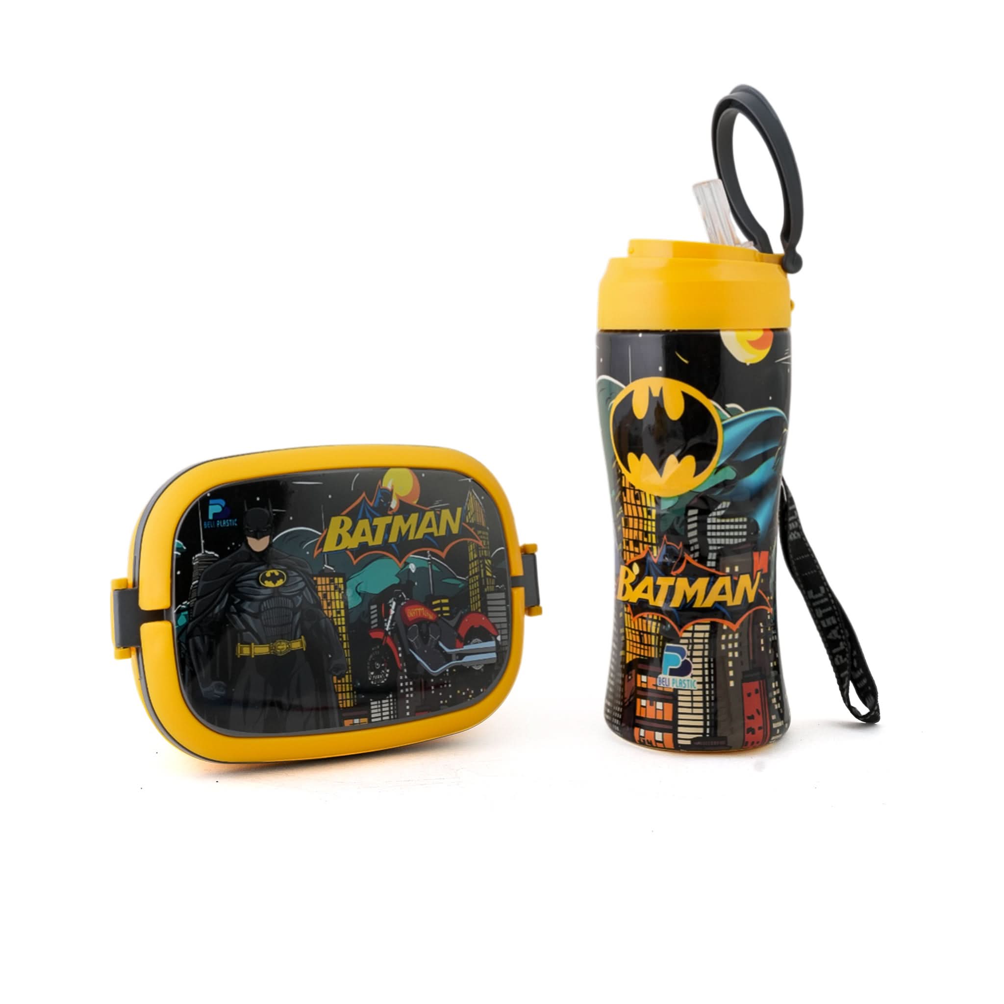 Water Bottle & Lunch Box 2Pc Pack - Yellow & Black, Tiffin Boxes & Bottles, Chase Value, Chase Value