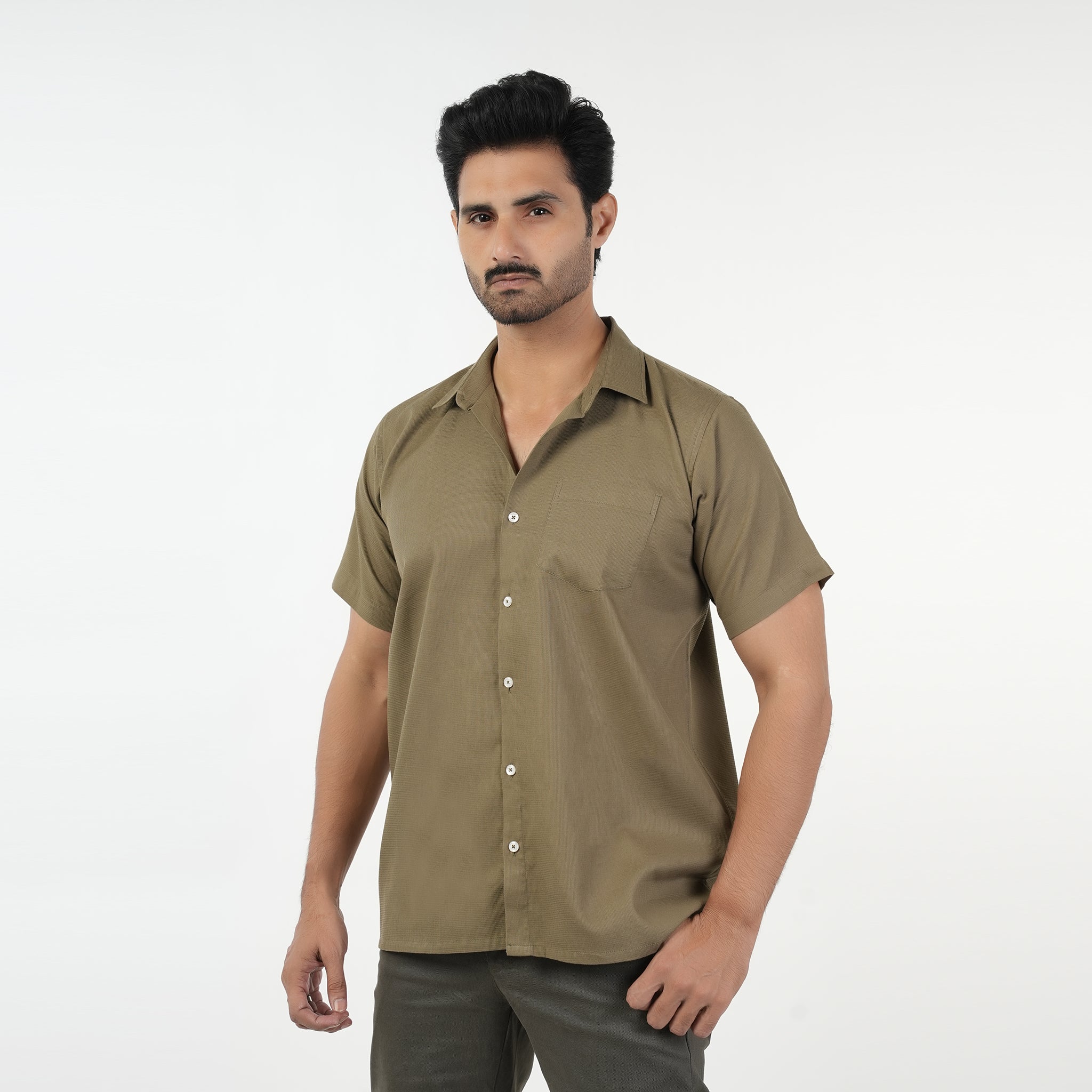 Eminent Men's Casual Half Sleeves Shirt - Olive, Men's Shirts, Eminent, Chase Value