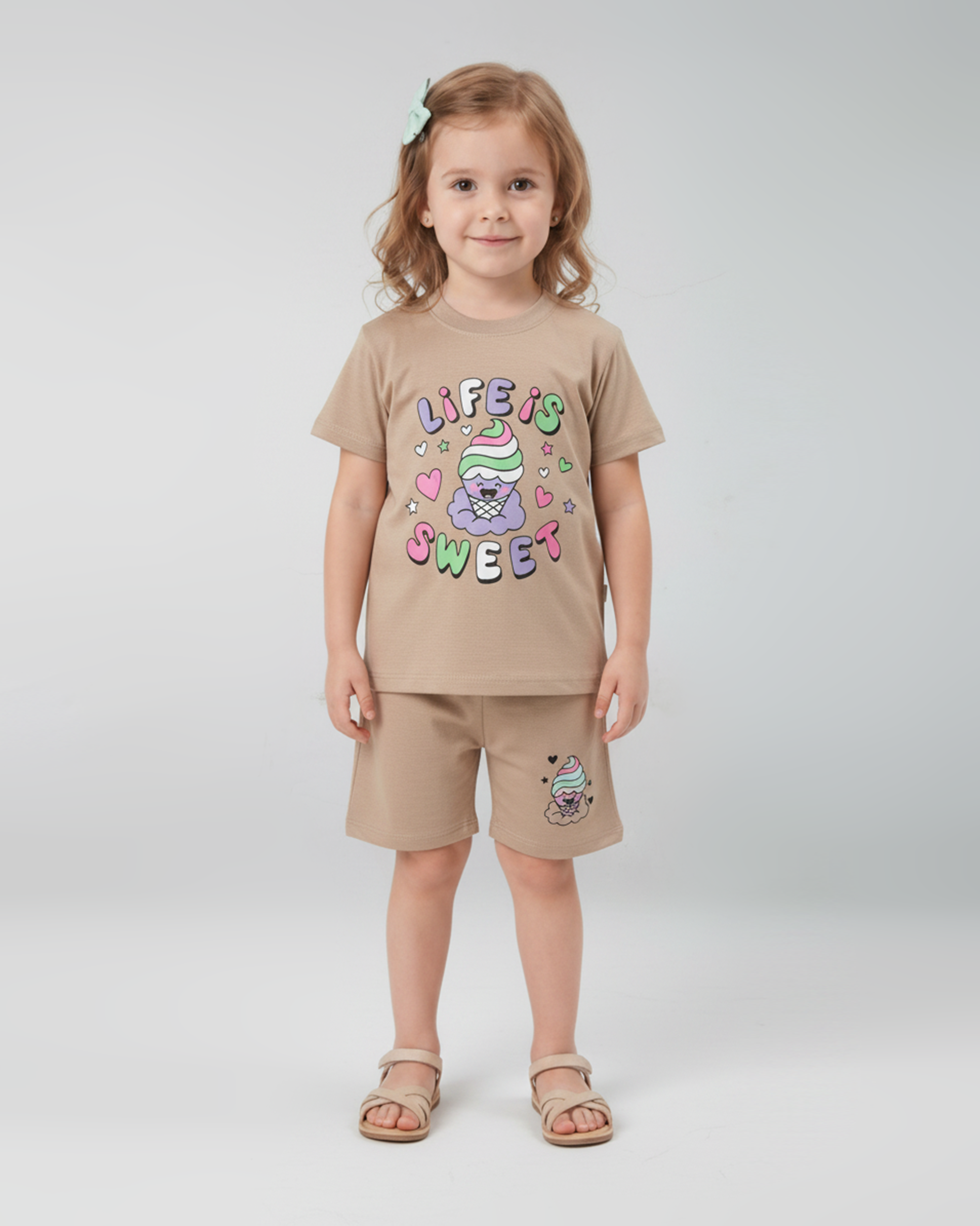 Valuables Girls' Half Sleeves Suit