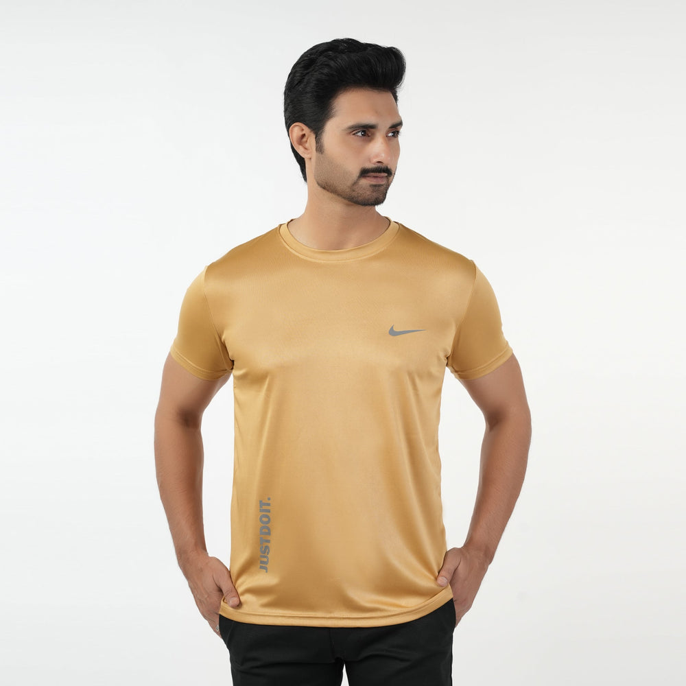 Men's Half Sleeves Round Neck T-Shirt - Camel, Men's T-Shirts & Polos, Chase Value, Chase Value