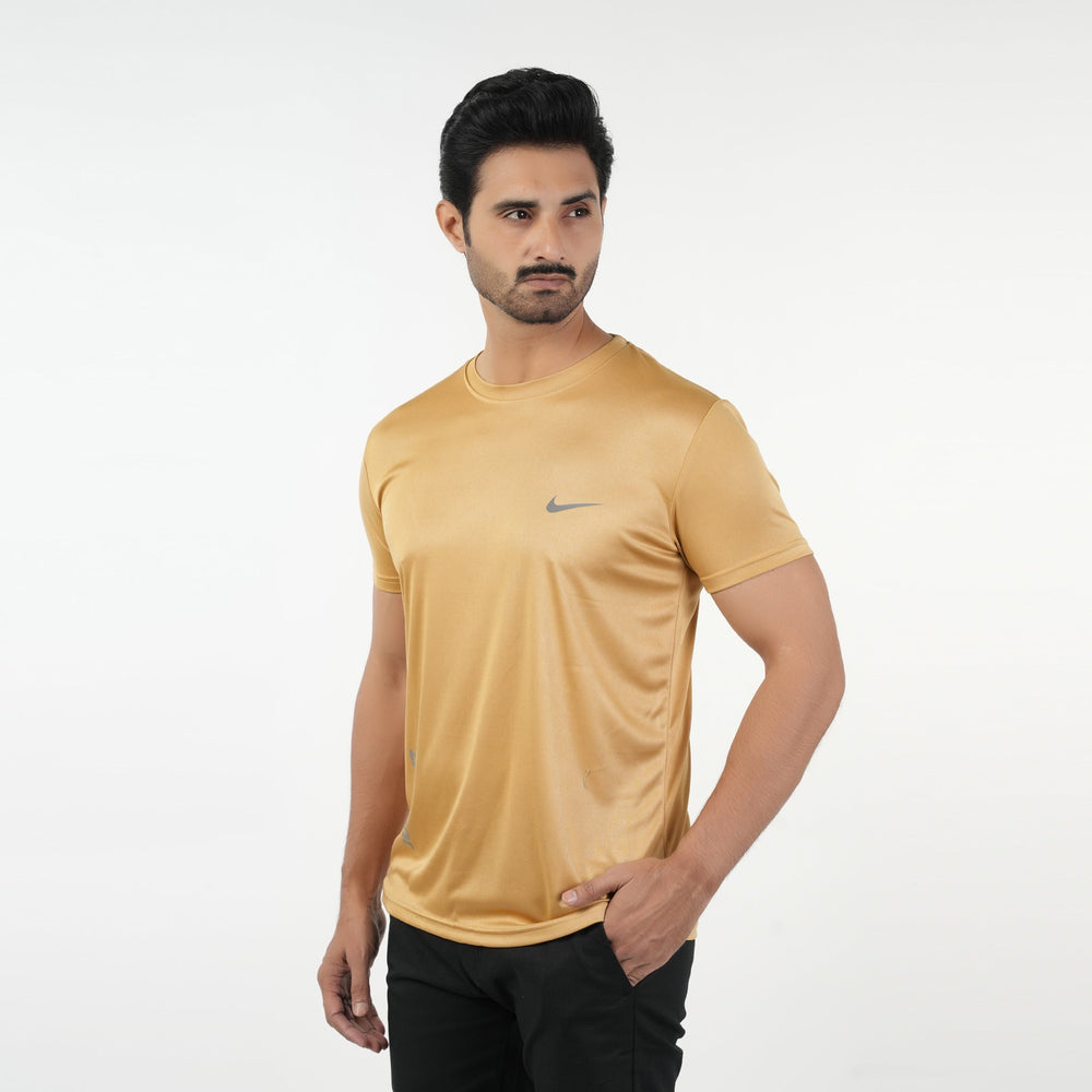 Men's Half Sleeves Round Neck T-Shirt - Camel, Men's T-Shirts & Polos, Chase Value, Chase Value