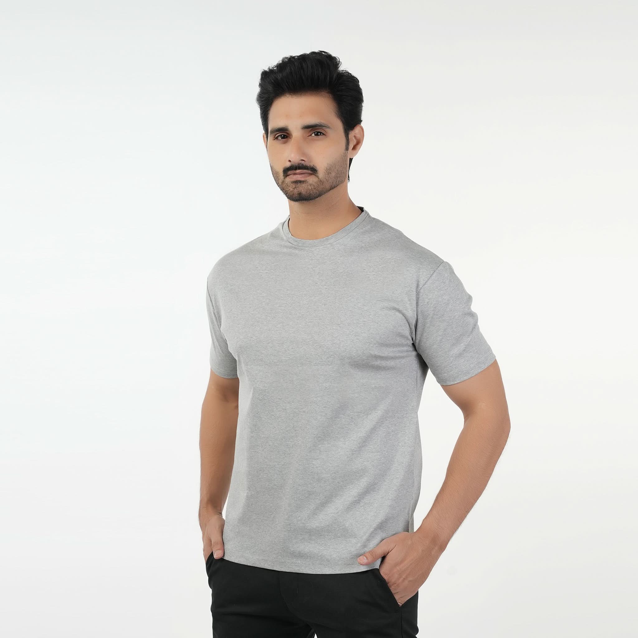Valuable Men's Half Sleeves Round Neck T-Shirt - Grey, Men's T-Shirts & Polos, Chase Value, Chase Value