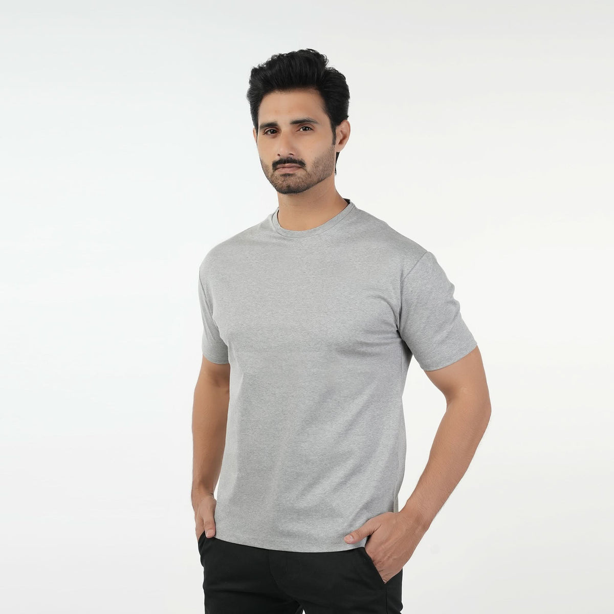 Valuable Men's Half Sleeves Round Neck T-Shirt - Grey, Men's T-Shirts & Polos, Chase Value, Chase Value