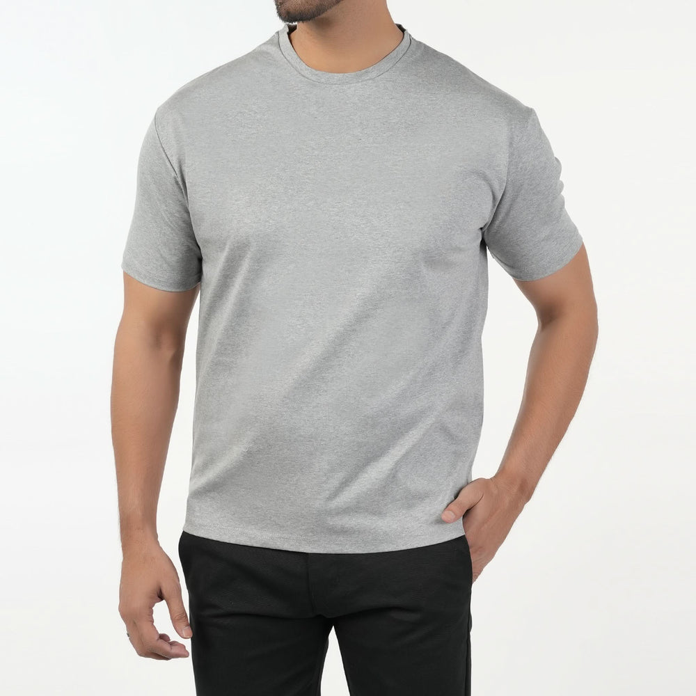 Valuable Men's Half Sleeves Round Neck T-Shirt - Grey, Men's T-Shirts & Polos, Chase Value, Chase Value