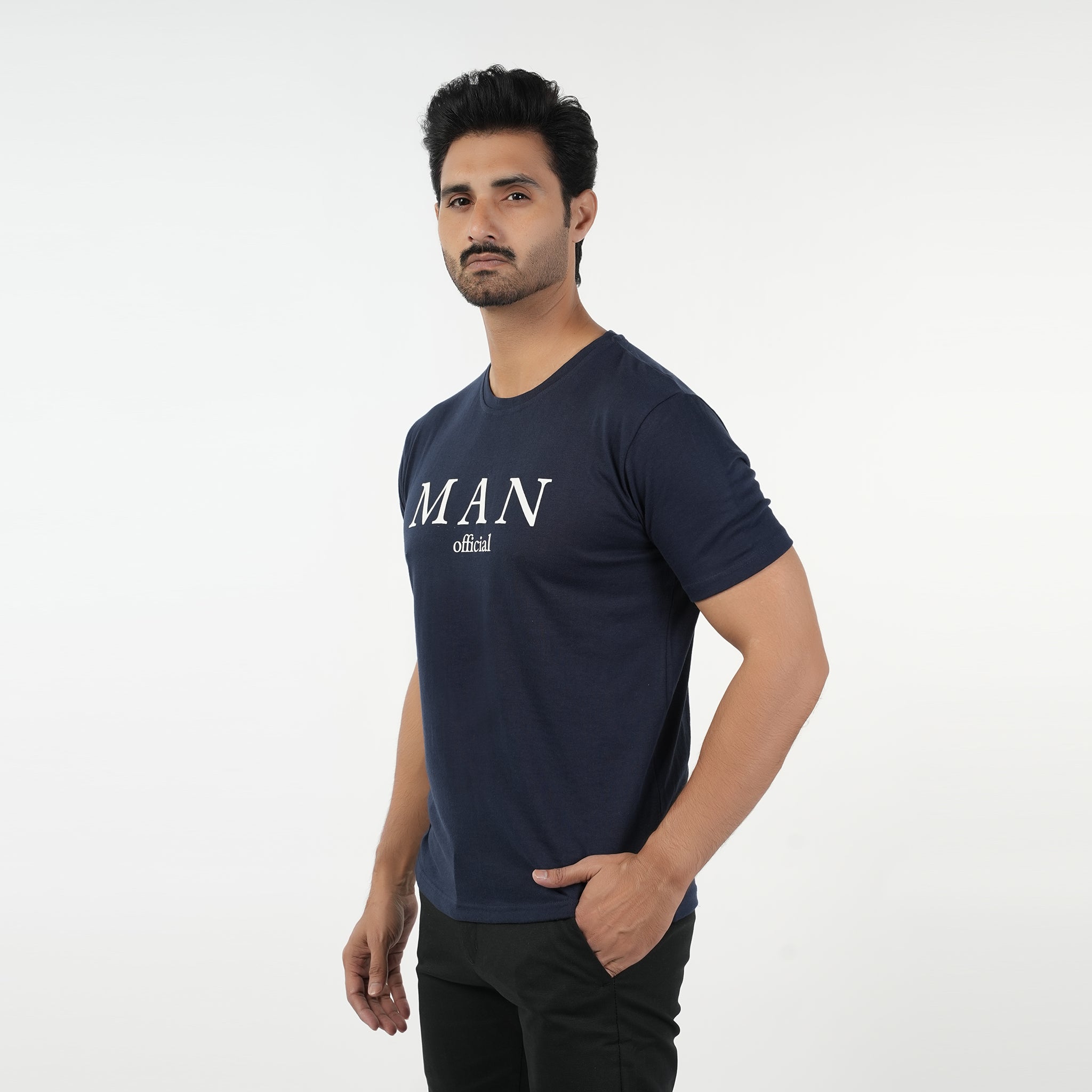 Valuable Men's Half Sleeves T-Shirt -Navy Blue, Men's T-Shirts & Polos, Chase Value, Chase Value