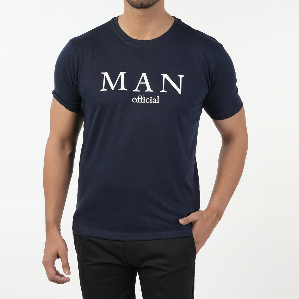 Valuable Men's Half Sleeves T-Shirt -Navy Blue, Men's T-Shirts & Polos, Chase Value, Chase Value