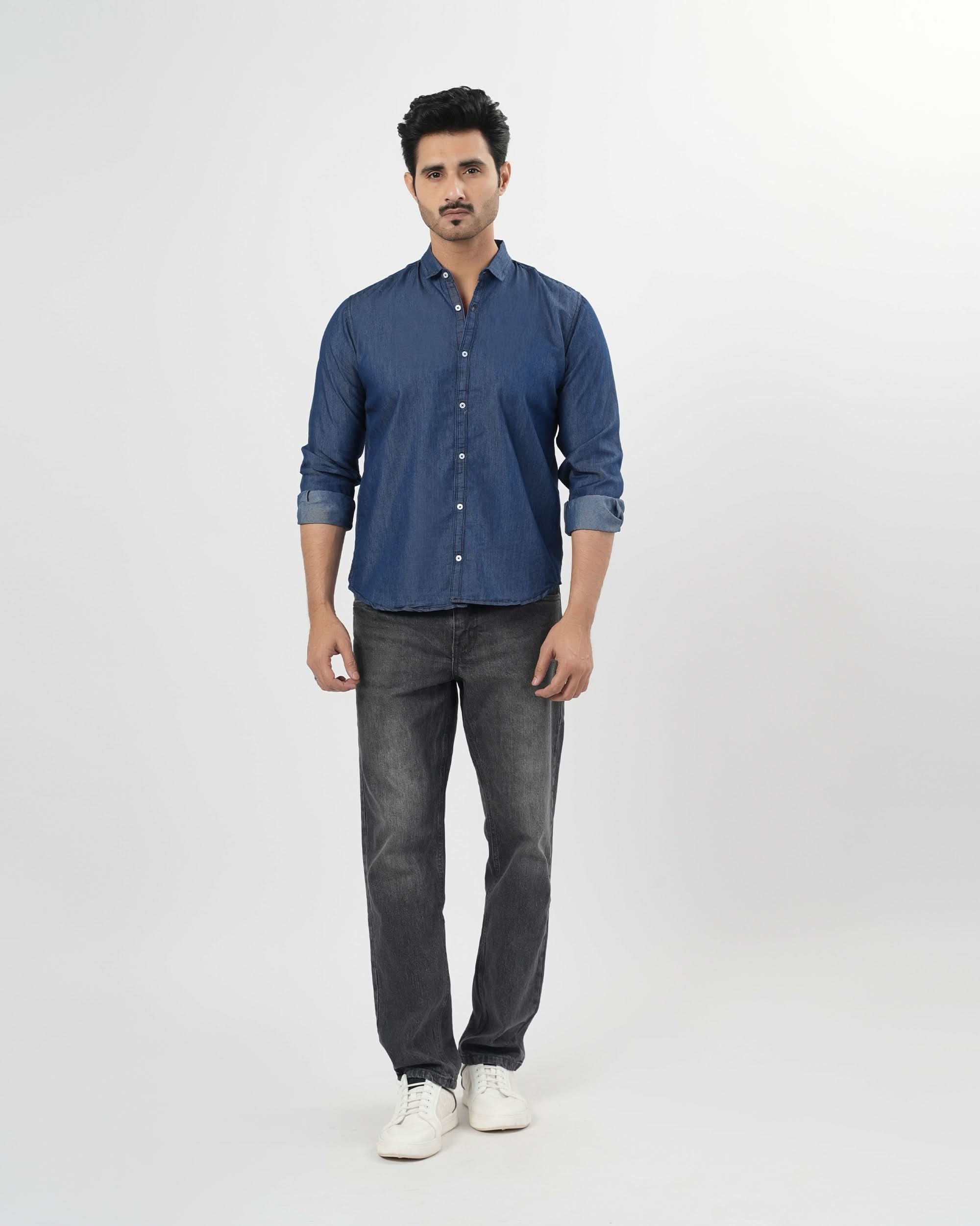 Men’s Full Sleeves Denim Shirt, Men's Shirts, Chase Value, Chase Value