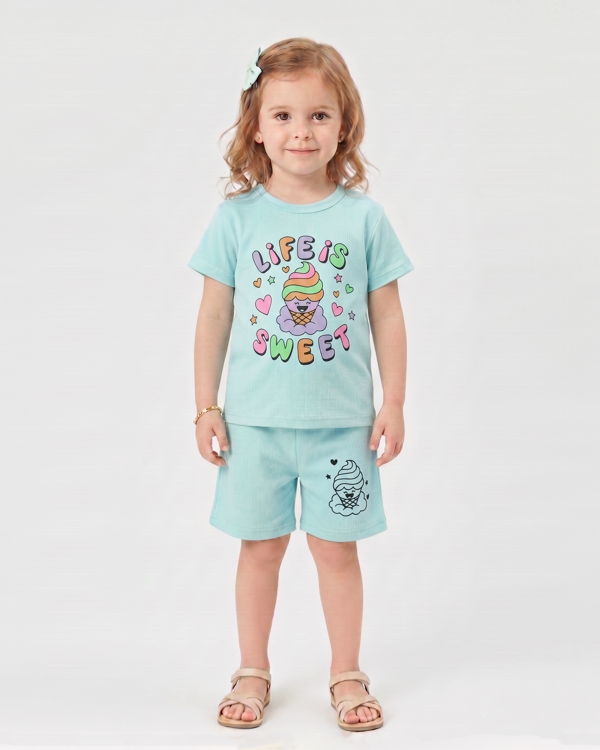Valuables Girls' Half Sleeves Suit